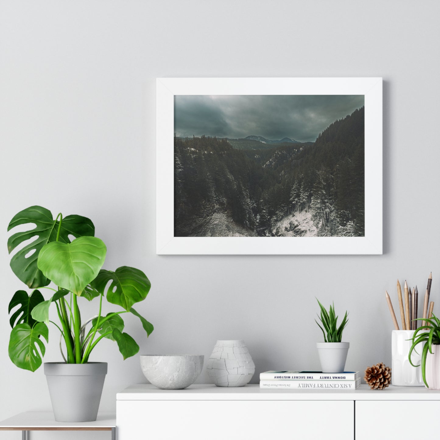 Oregon - Salt Creek Falls View Point - Framed Horizontal Poster