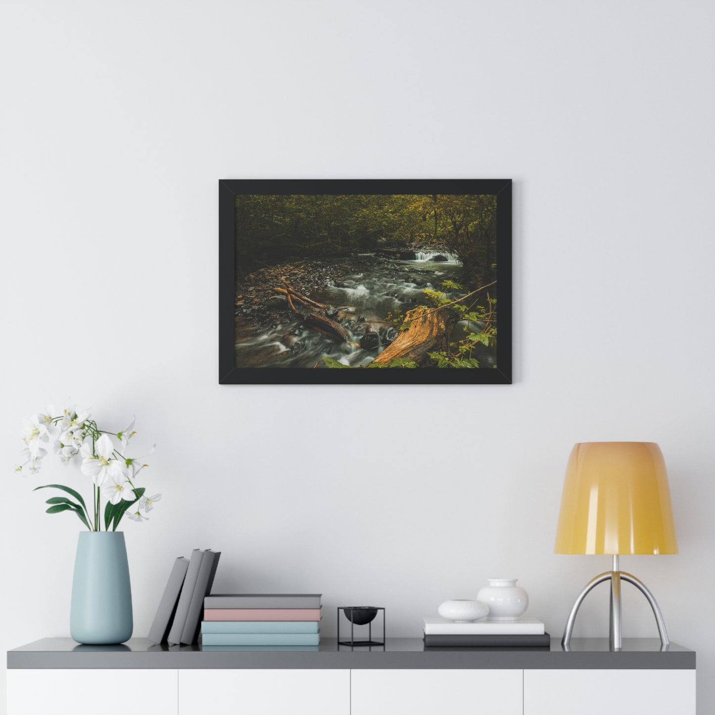 Oregon - Latourell Falls Small Creek - Framed Horizontal Poster