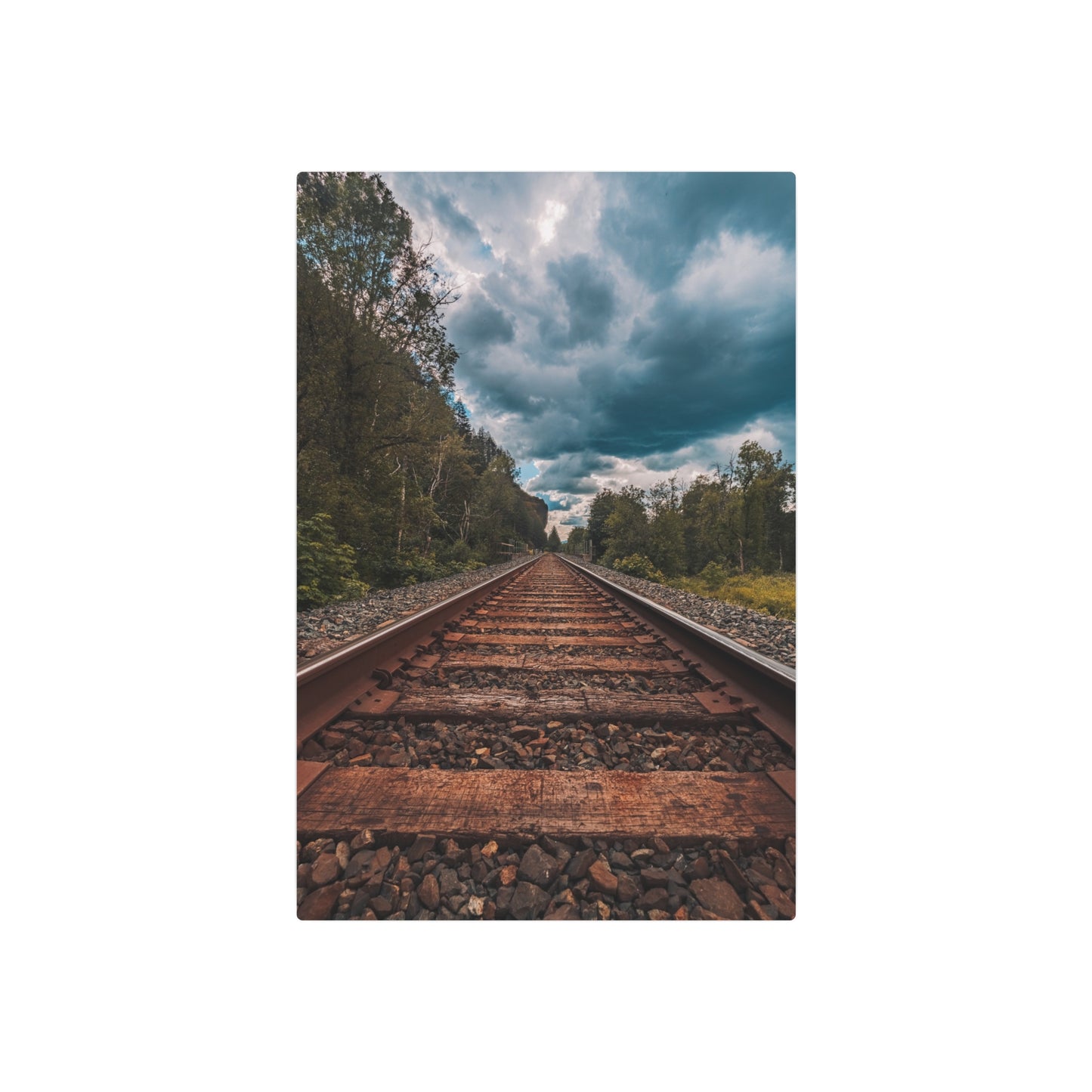 Oregon Train Tracks - Metal Art Sign