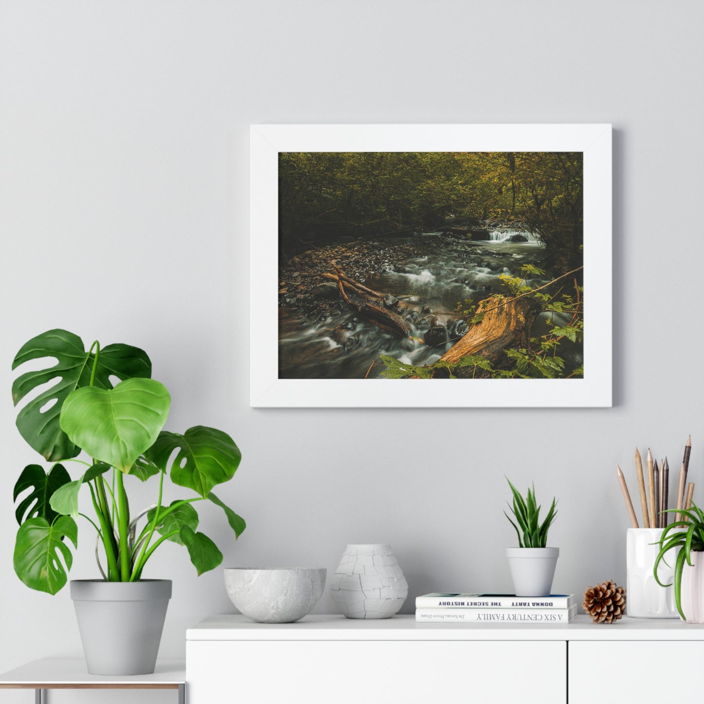 Oregon - Latourell Falls Small Creek - Framed Horizontal Poster