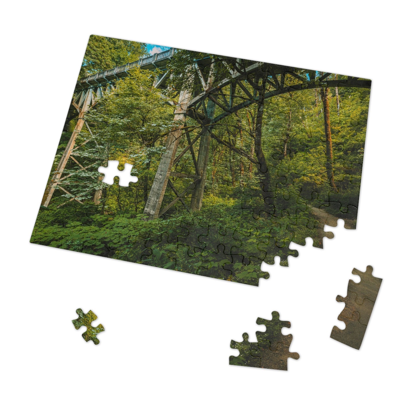 Oregon - Latourell Falls Bridge Trail - Jigsaw Puzzle (30, 110, 252, 500,1000-Piece)