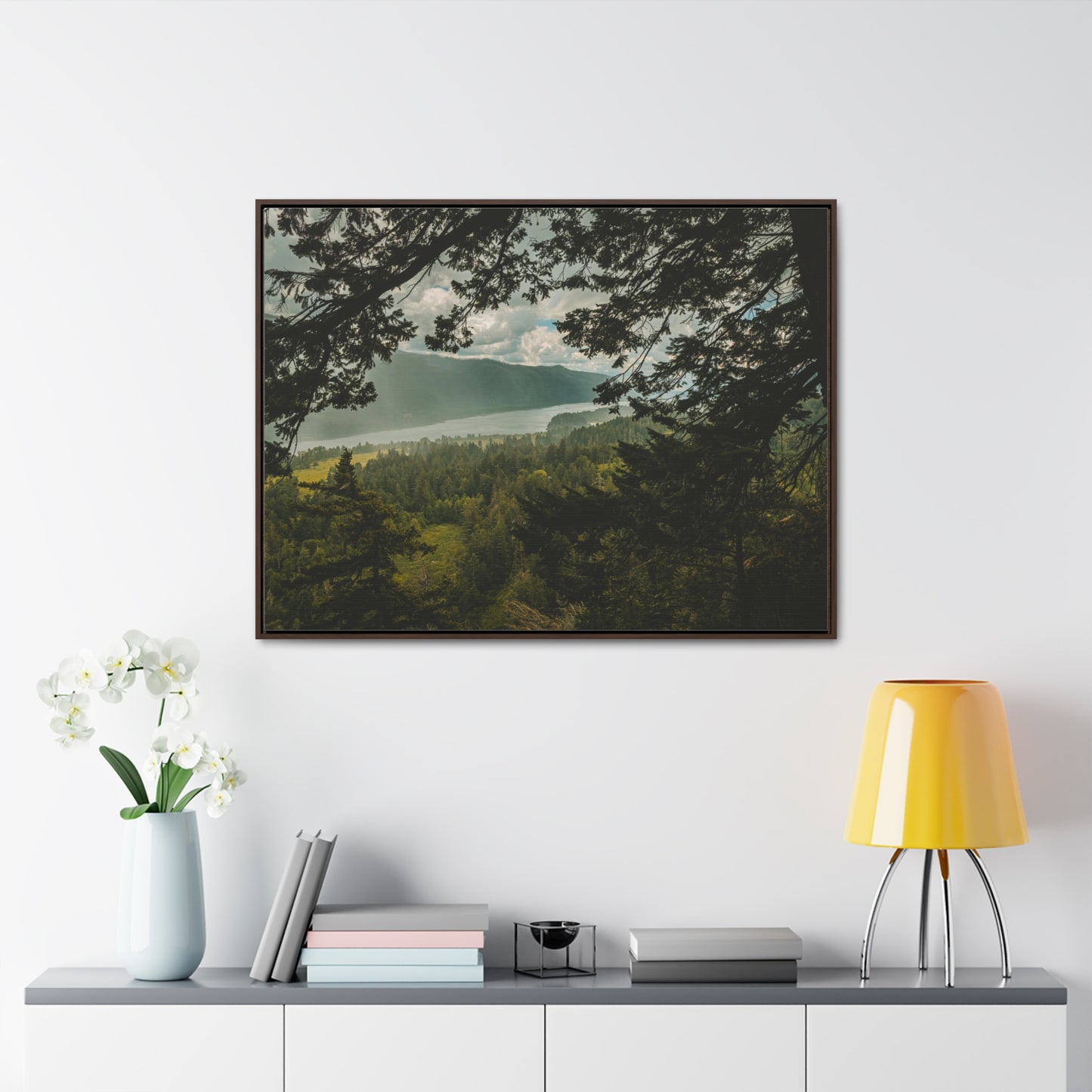 Washington - The Gorge Peak Through - Gallery Canvas Wrap, Horizontal Frame