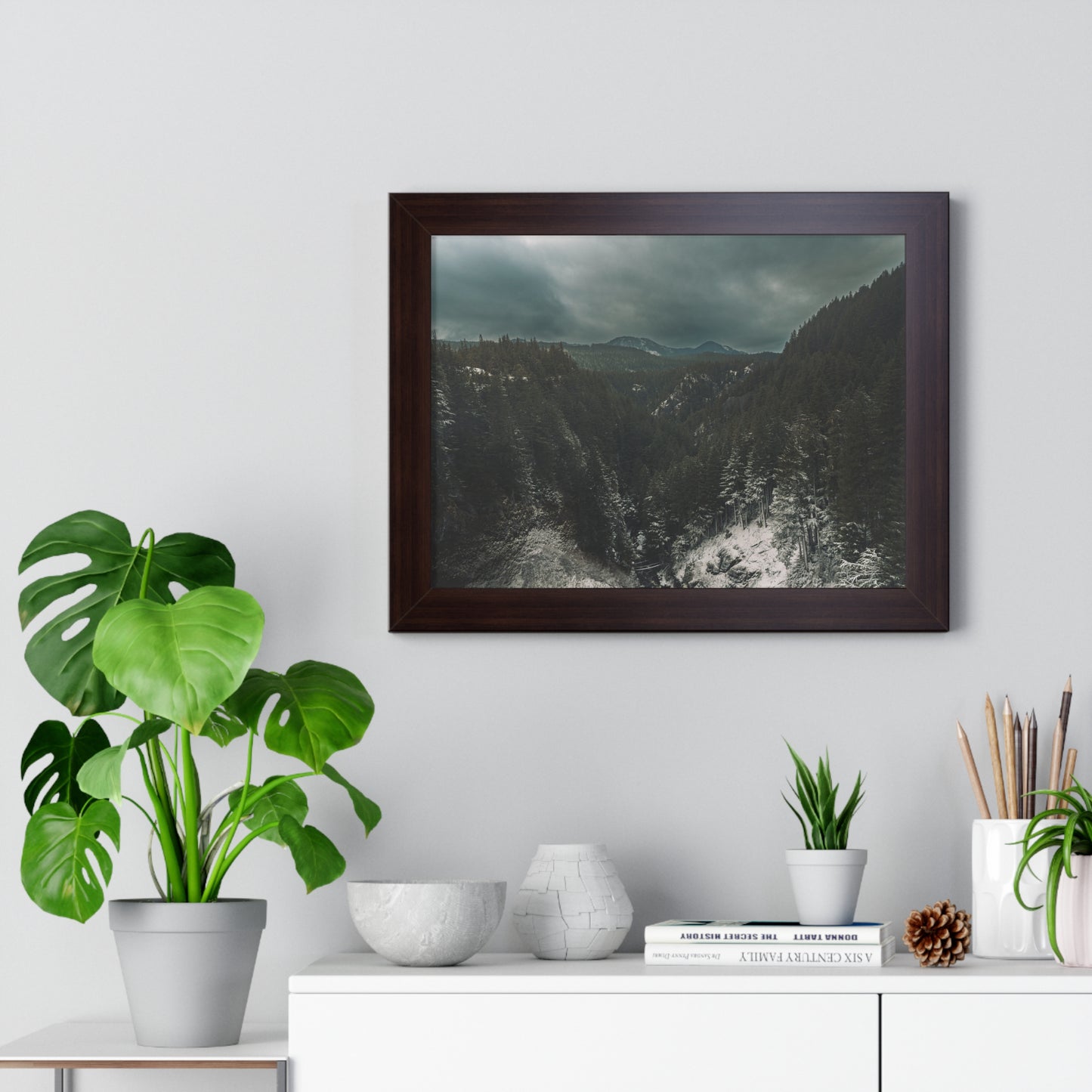 Oregon - Salt Creek Falls View Point - Framed Horizontal Poster