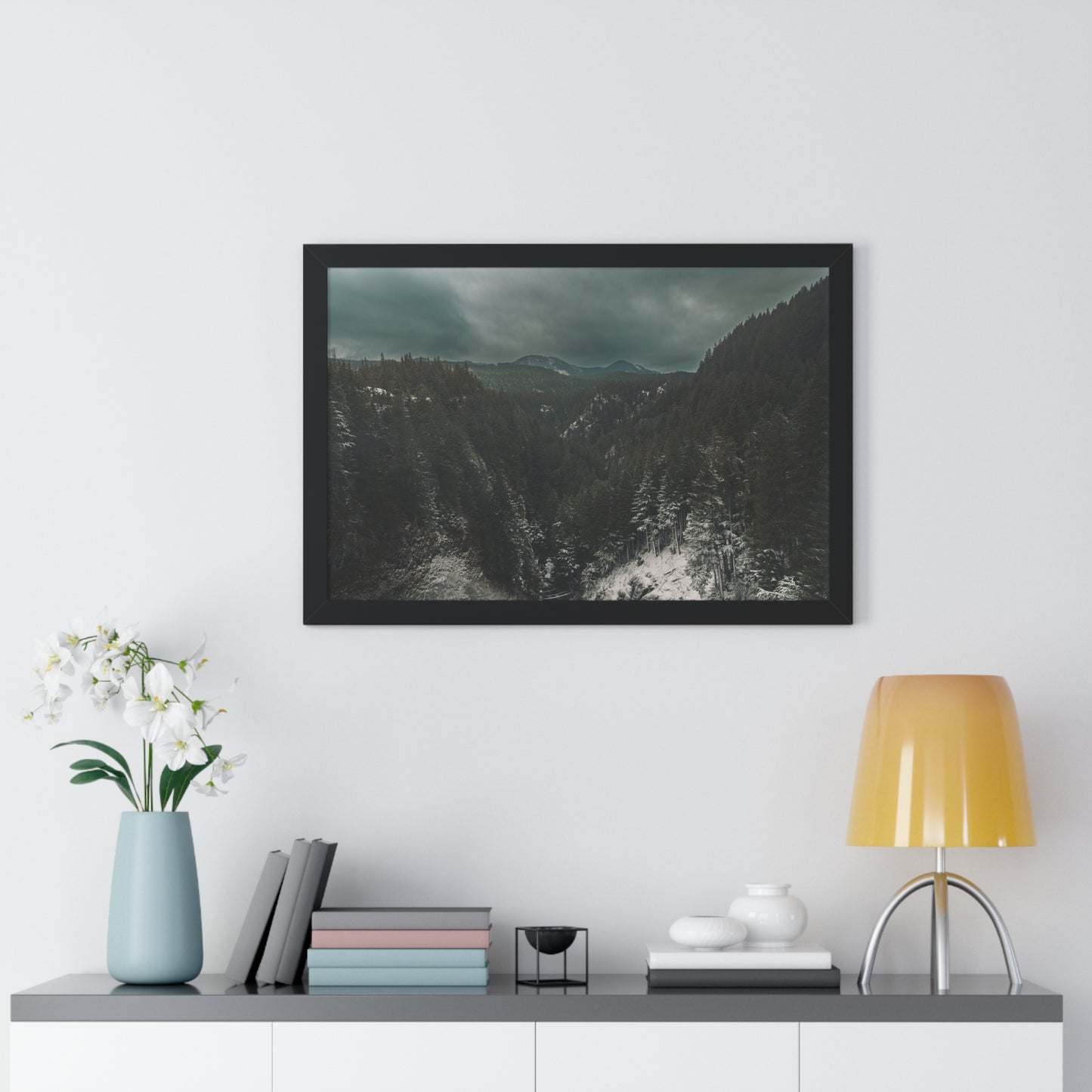 Oregon - Salt Creek Falls View Point - Framed Horizontal Poster