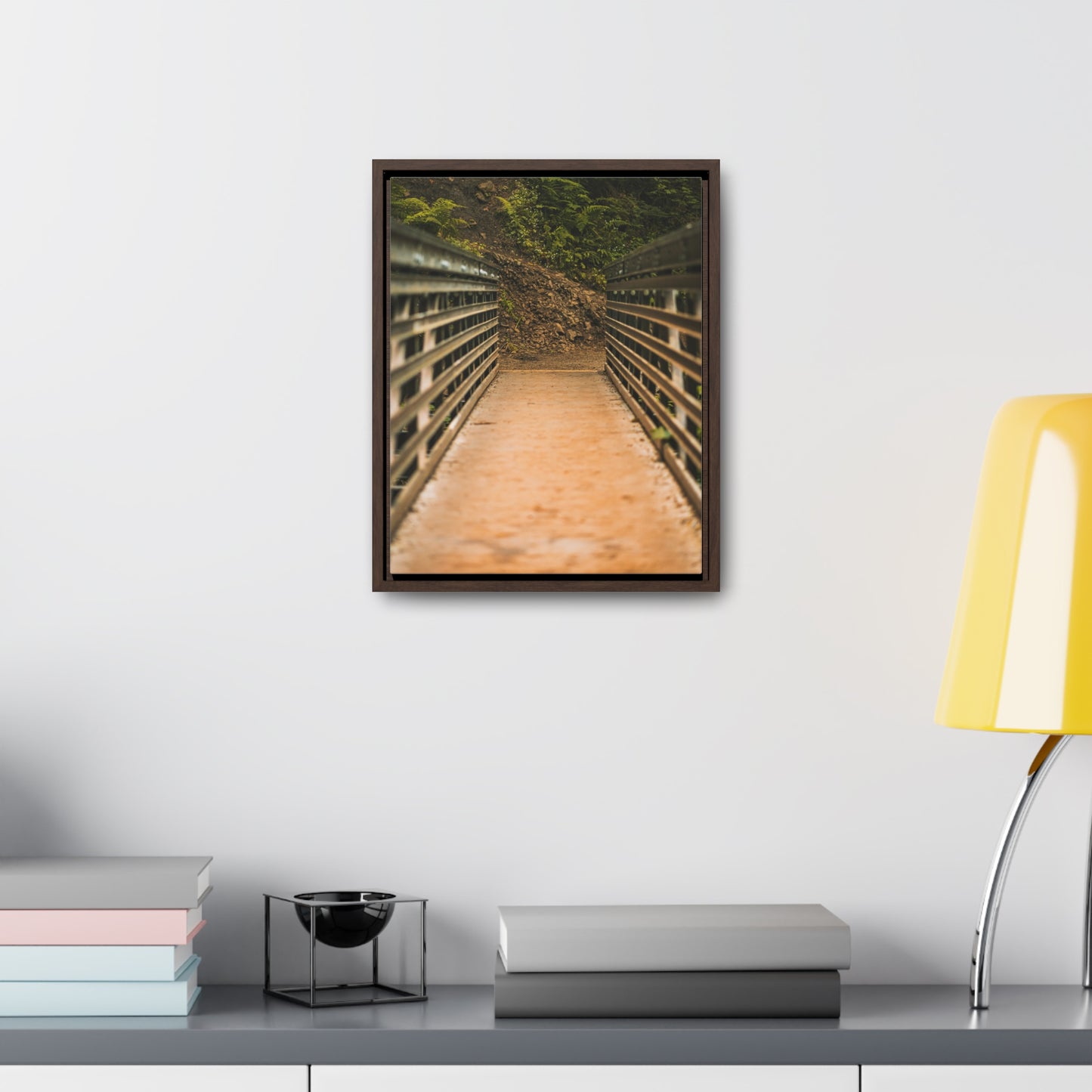 Oregon - Upper Latourell Falls Bridge - Gallery Canvas Wraps, Vertical Frame