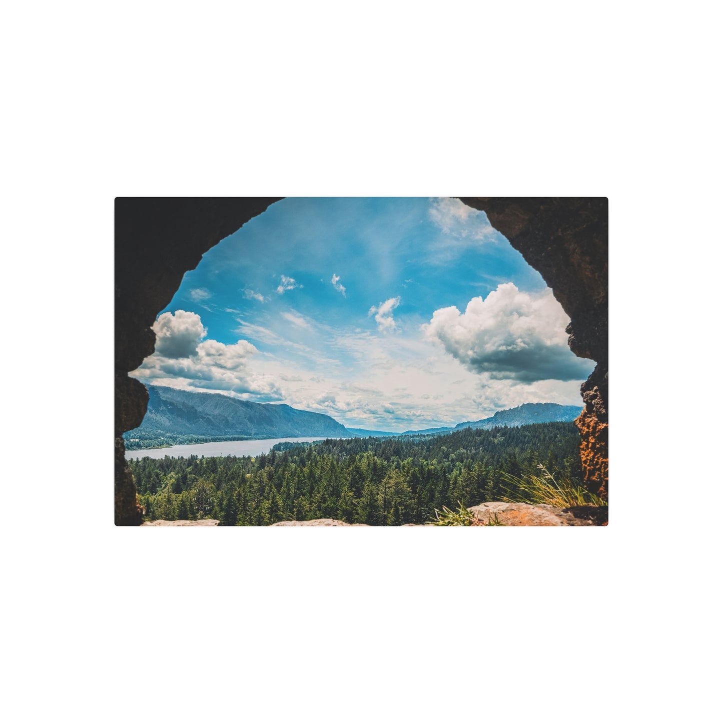 Washington - Beacon Rock View  - Metal Art Sign