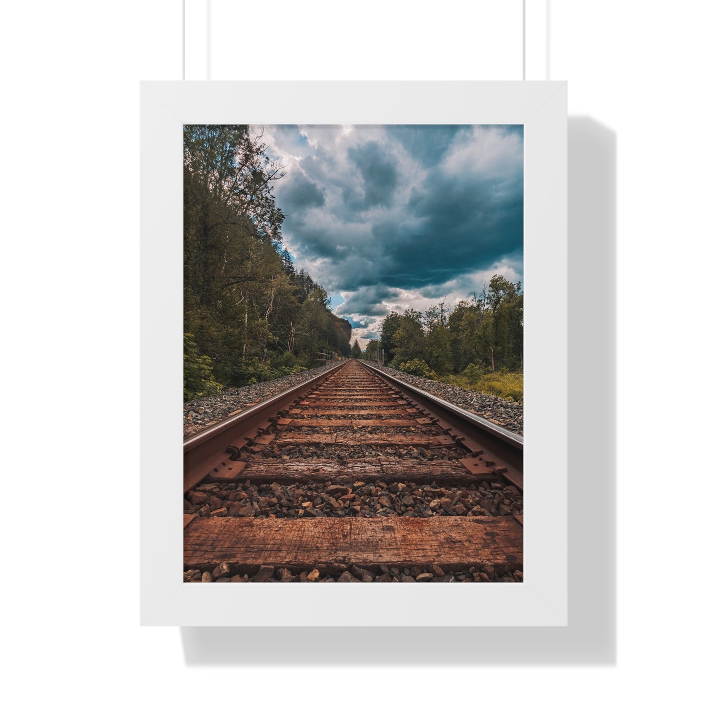 Oregon Train Tracks - Framed Vertical Poster
