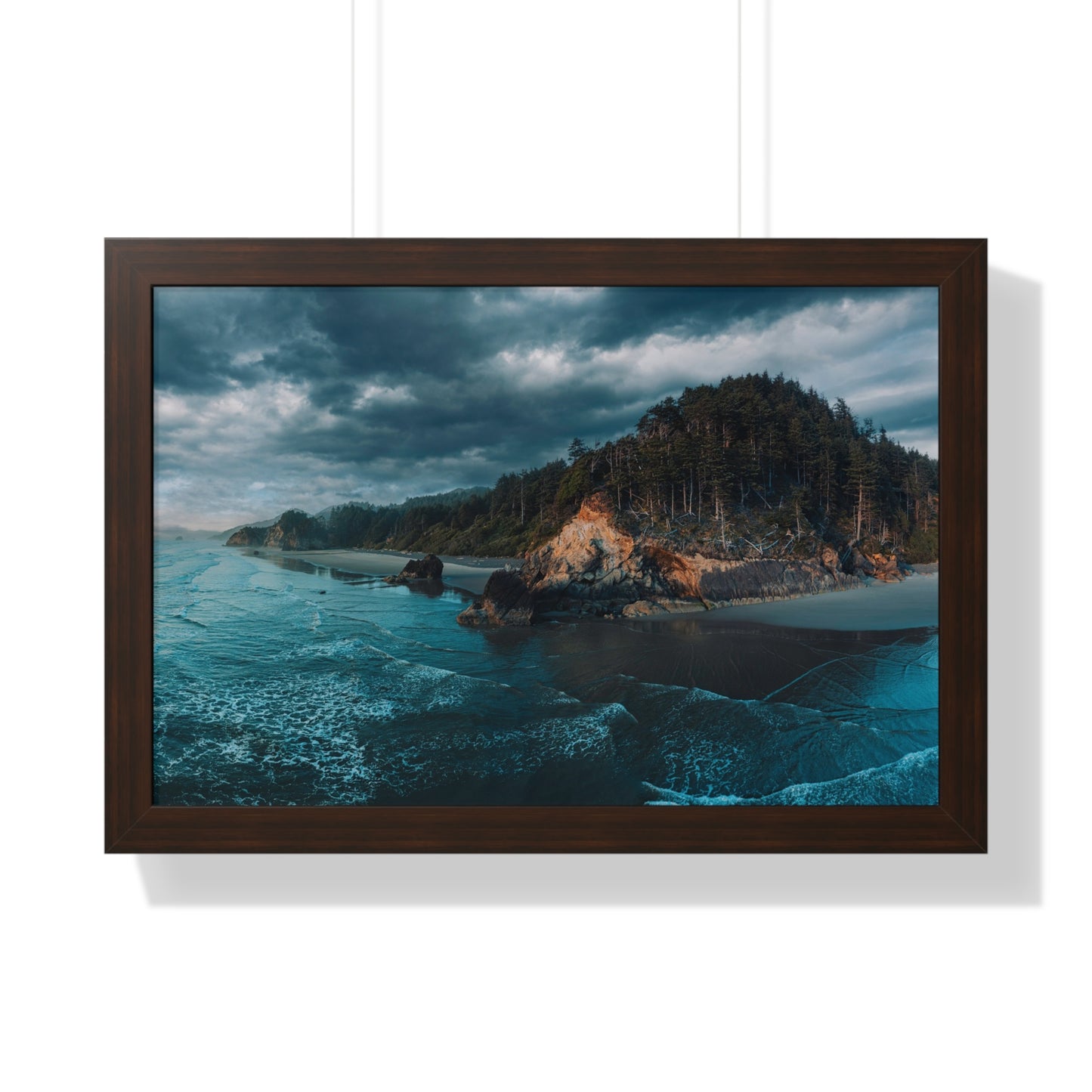 Oregon - Hug Point View - Framed Horizontal Poster