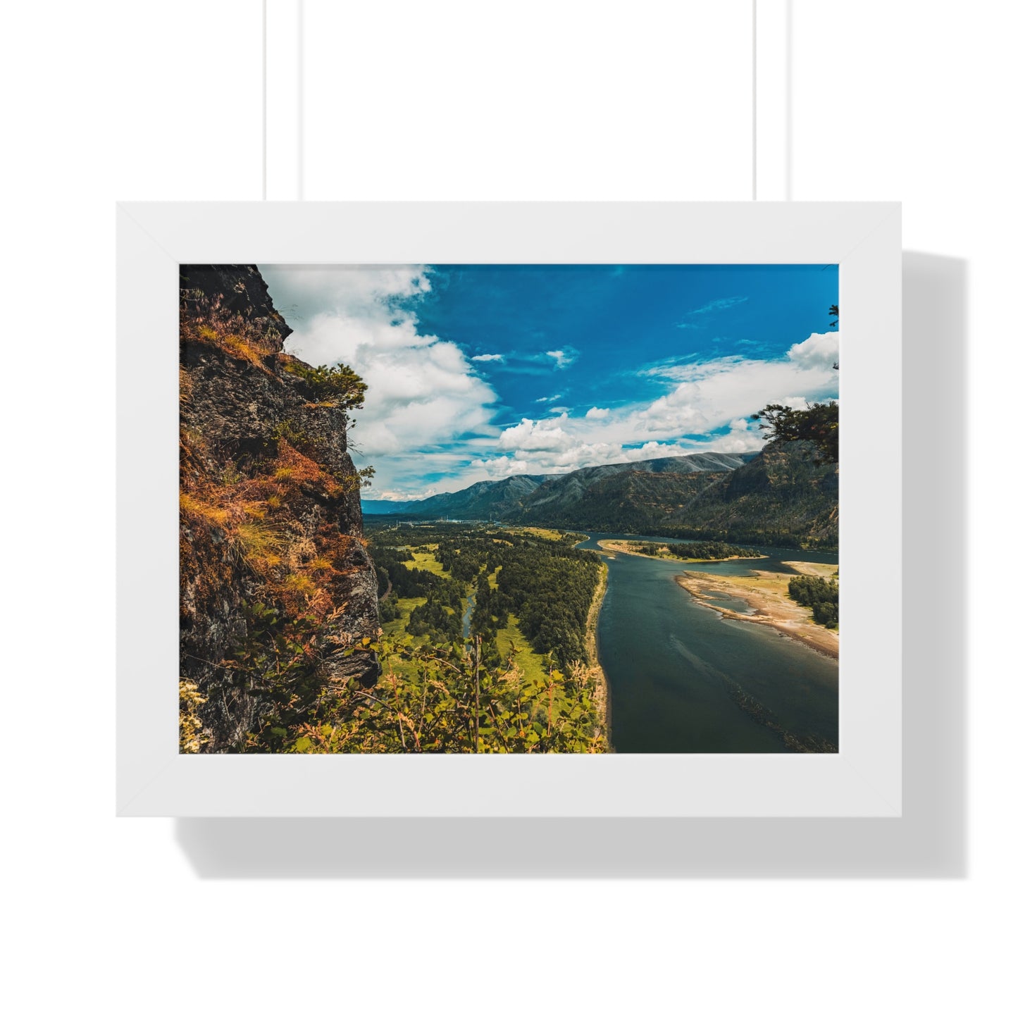 Washington - Beacon Rock  - Framed Horizontal Poster