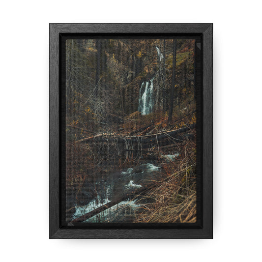 Oregon - Fall Creek Falls View - Gallery Canvas Wraps, Vertical Frame