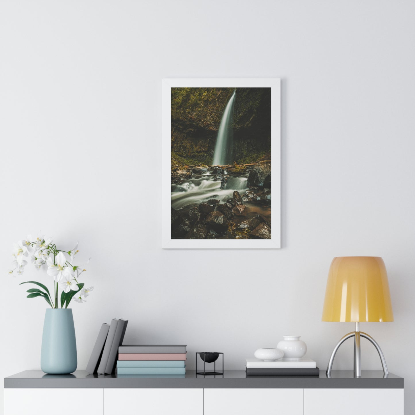Oregon - Upper Latourell Falls - Framed Vertical Poster