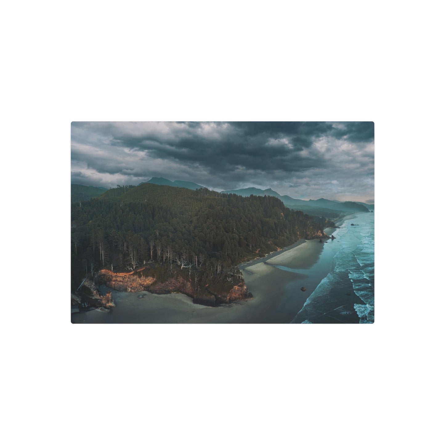 Oregon - Hug Point Sky View - Metal Art Sign