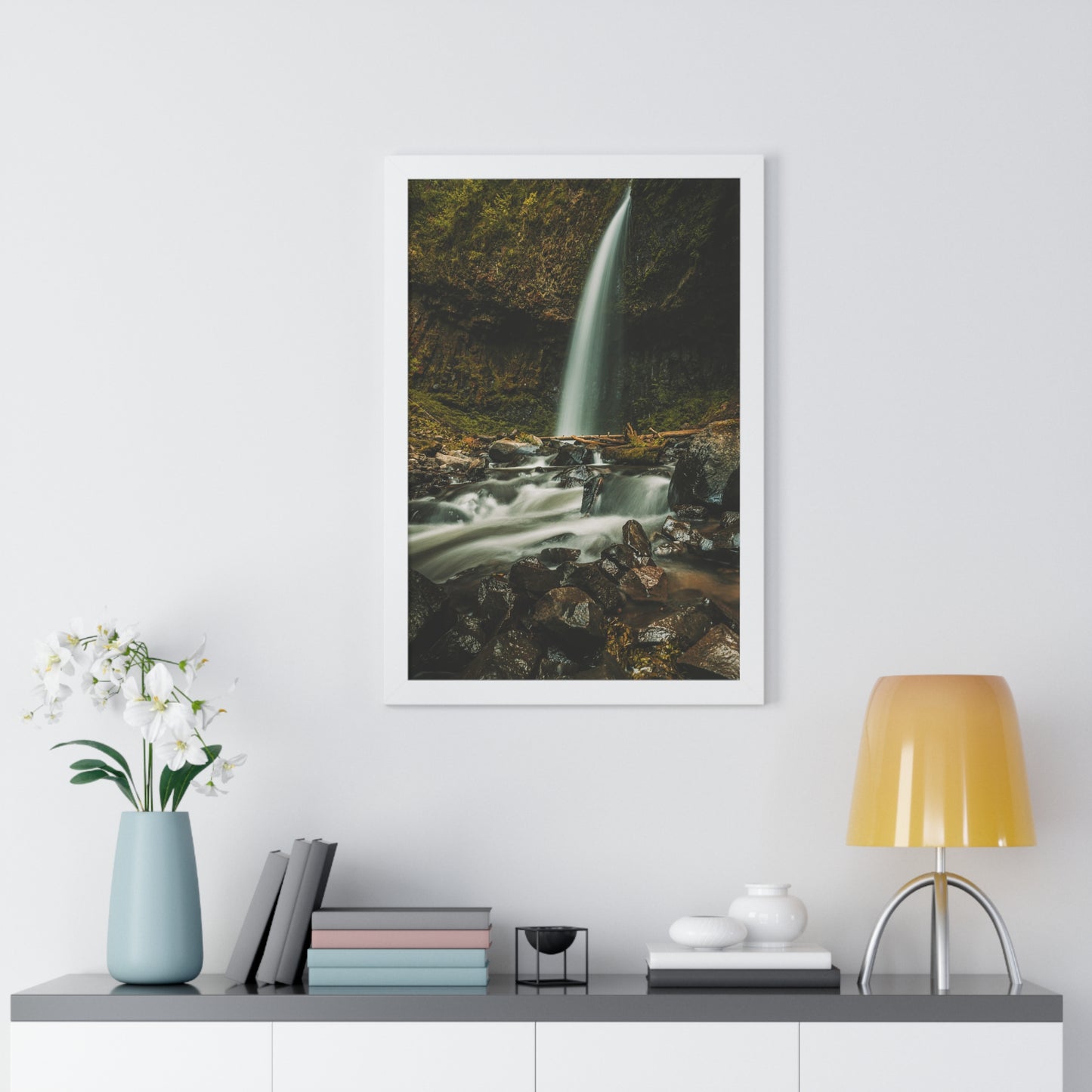Oregon - Upper Latourell Falls - Framed Vertical Poster