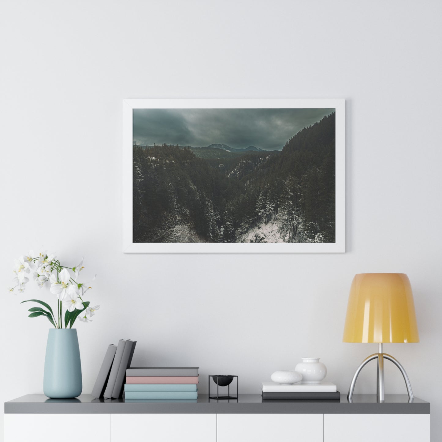 Oregon - Salt Creek Falls View Point - Framed Horizontal Poster
