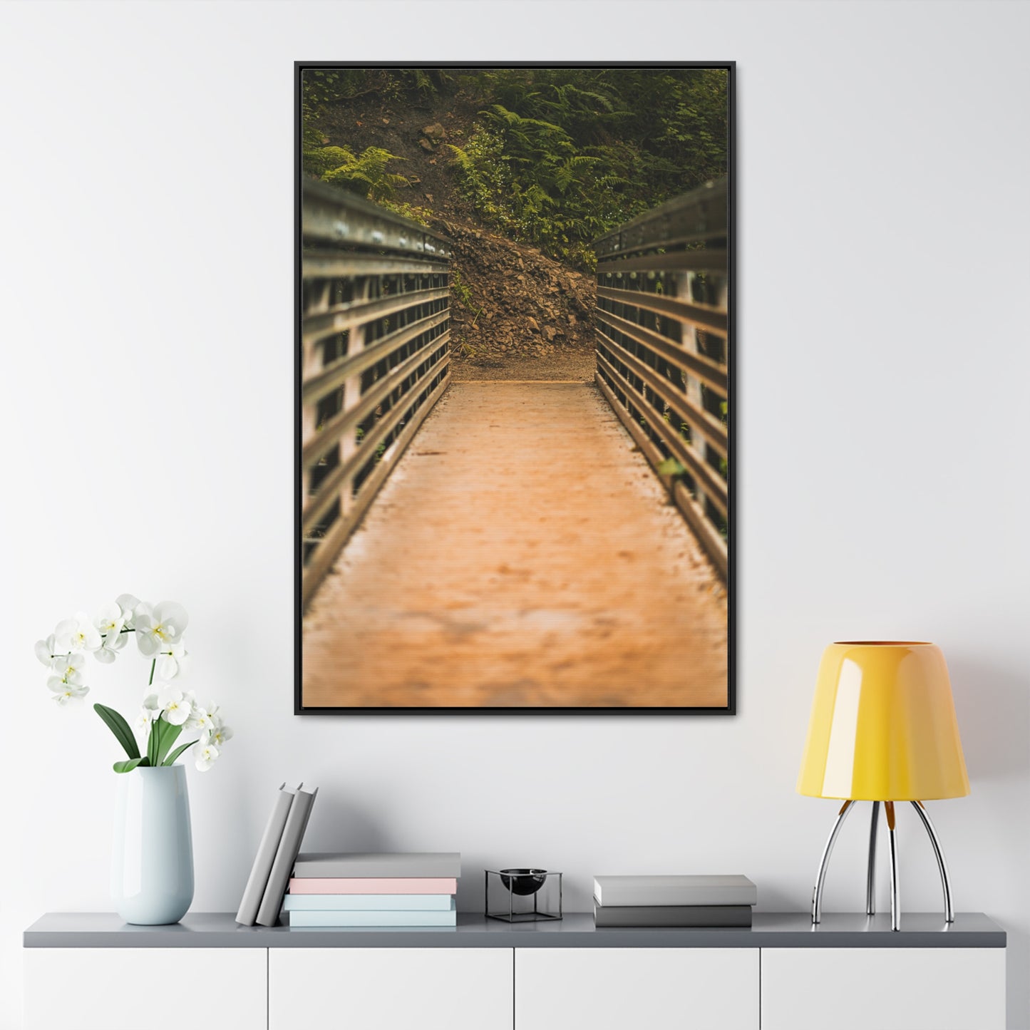 Oregon - Upper Latourell Falls Bridge  - Gallery Canvas Wraps, Vertical Frame