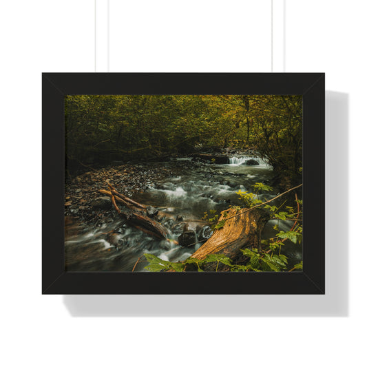 Oregon - Latourell Falls Small Creek - Framed Horizontal Poster