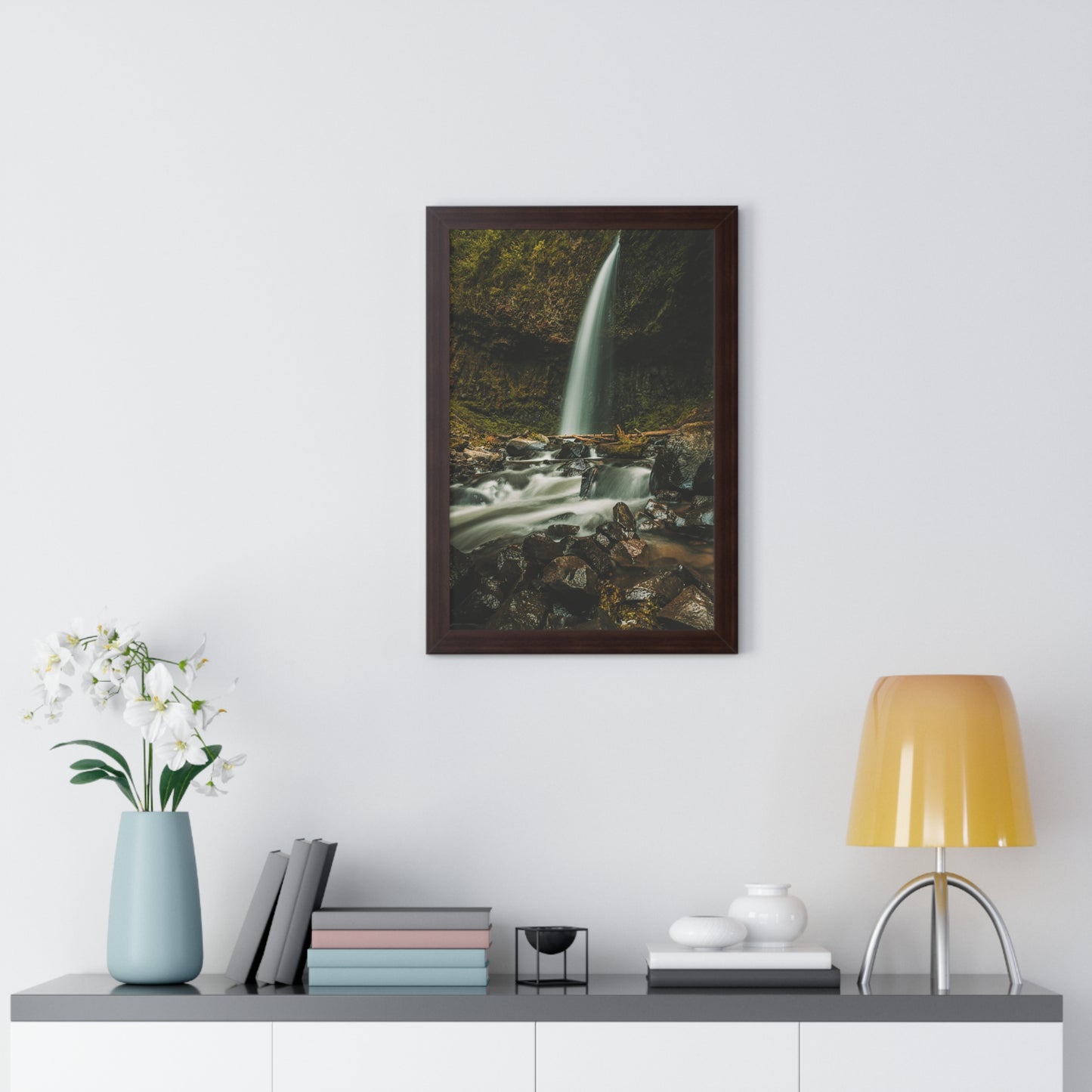 Oregon - Upper Latourell Falls - Framed Vertical Poster