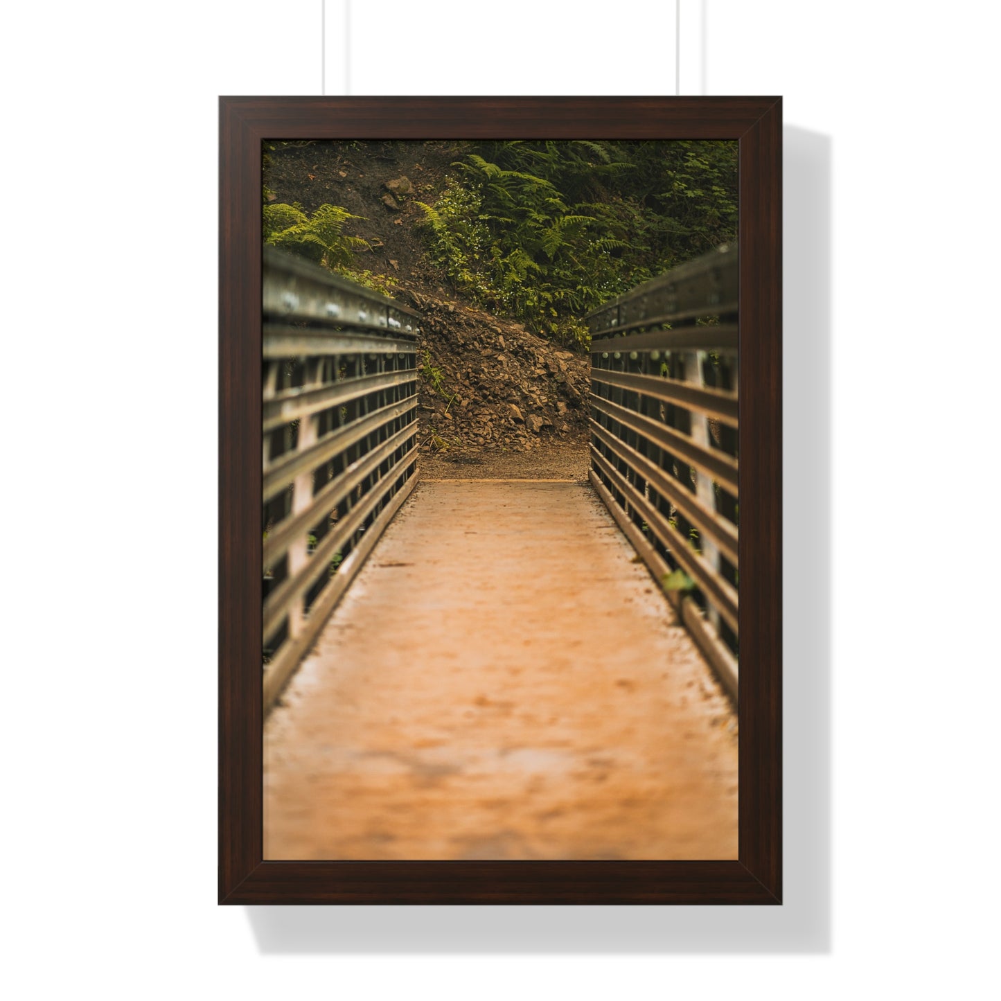 Oregon - Upper Latourell Falls Bridge - Framed Vertical Poster