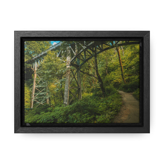 Oregon - Latourell Falls Bridge Trail - Gallery Canvas Wrap, Horizontal Frame