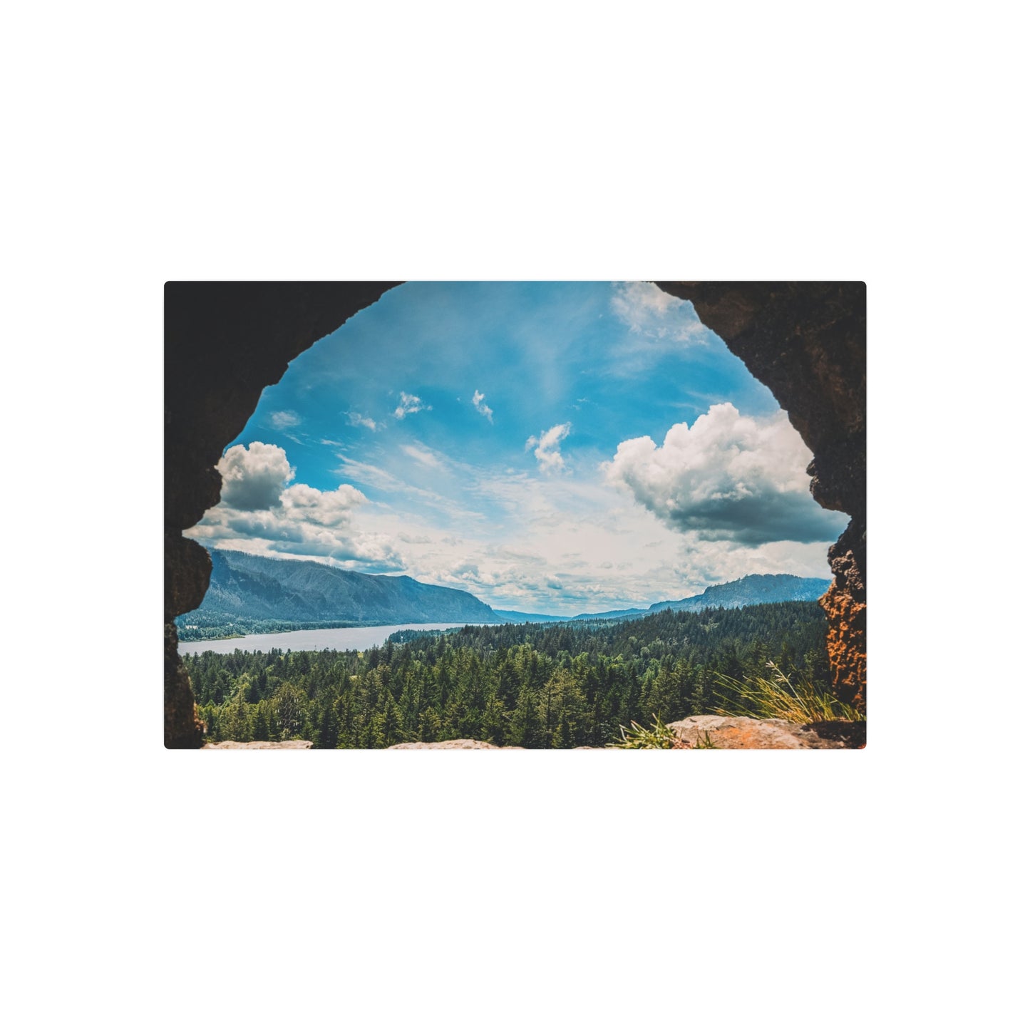 Washington - Beacon Rock View  - Metal Art Sign