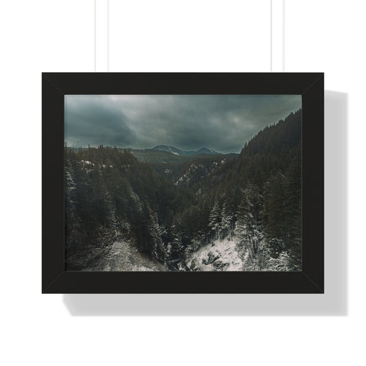 Oregon - Salt Creek Falls View Point - Framed Horizontal Poster