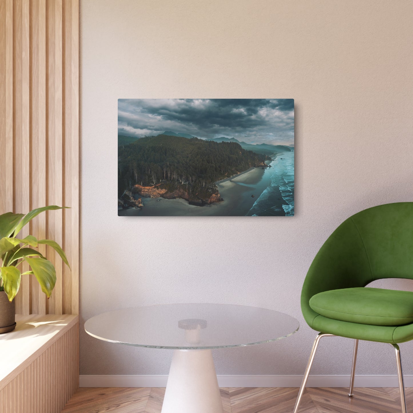 Oregon - Hug Point Sky View - Metal Art Sign