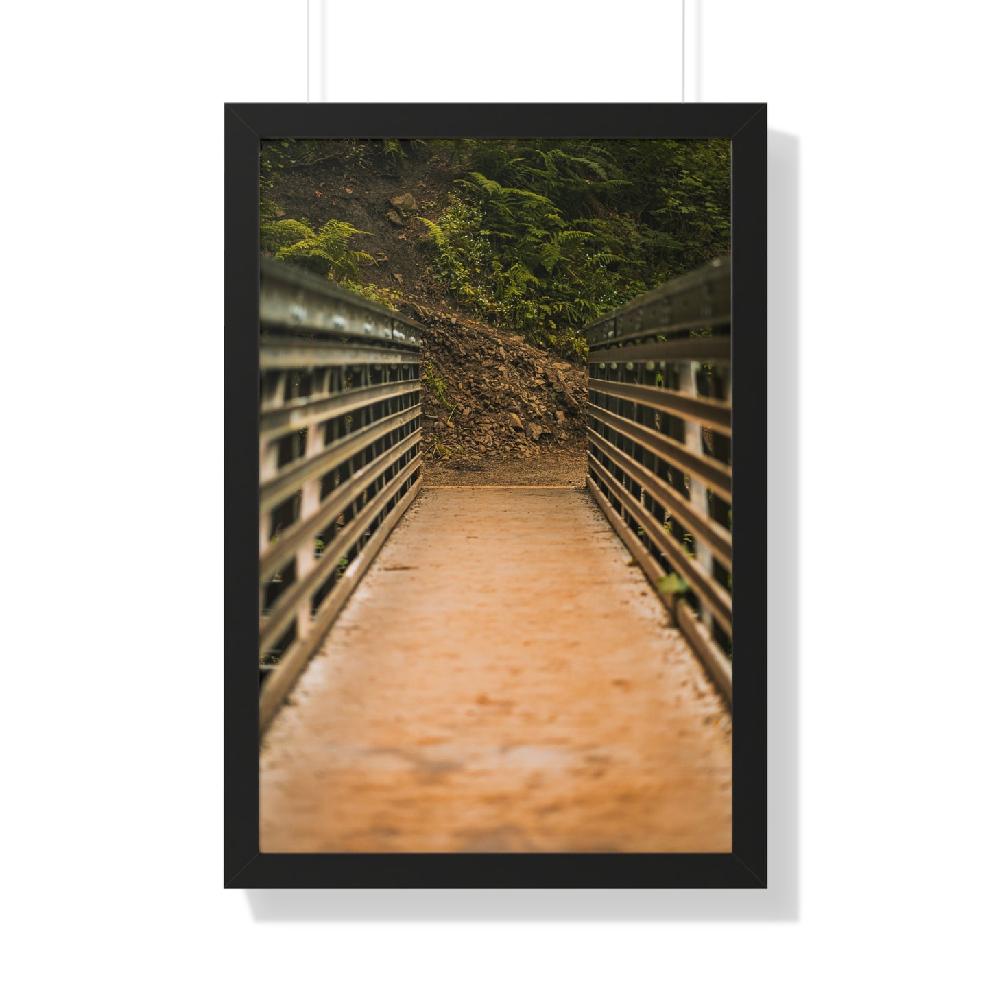 Oregon - Upper Latourell Falls Bridge - Framed Vertical Poster