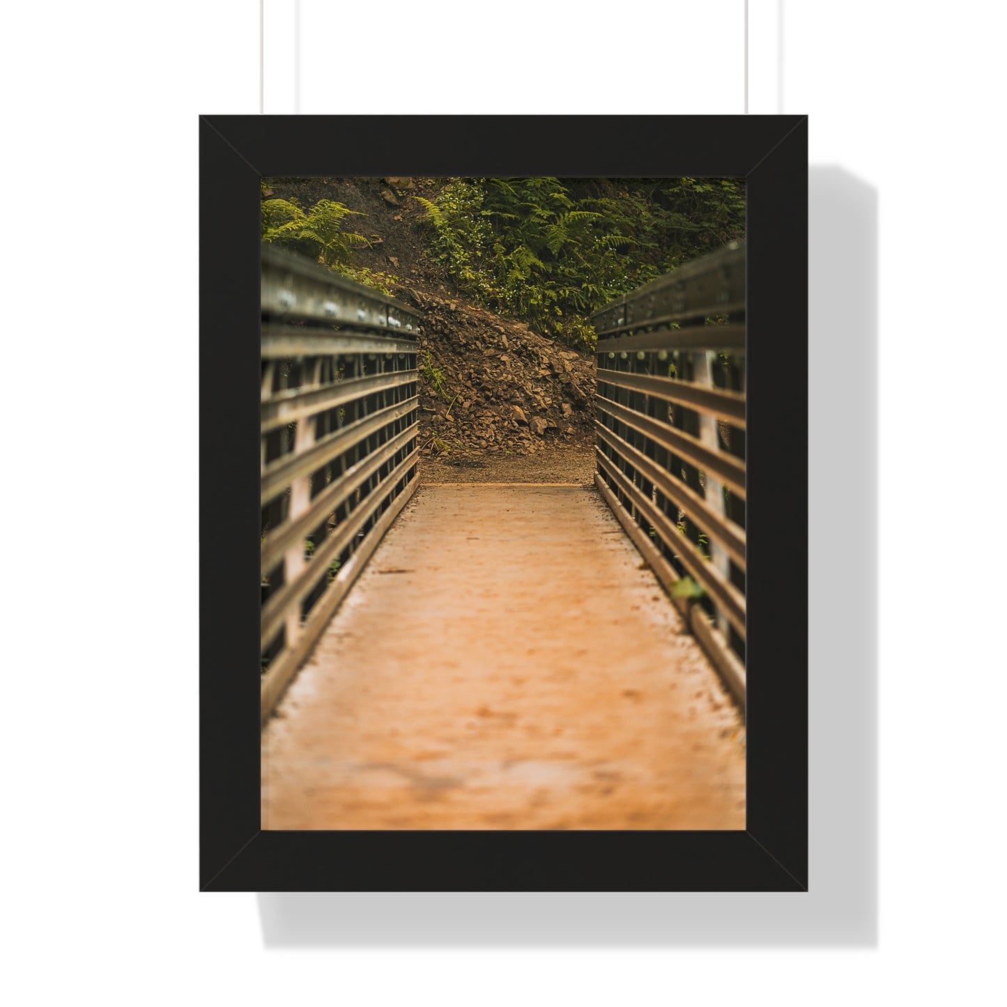 Oregon - Upper Latourell Falls Bridge - Framed Vertical Poster