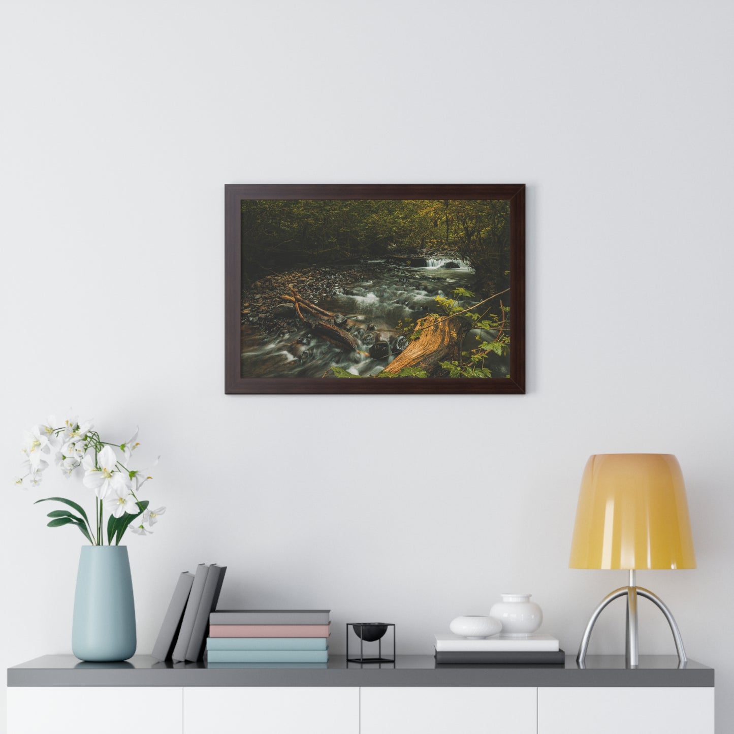 Oregon - Latourell Falls Small Creek - Framed Horizontal Poster