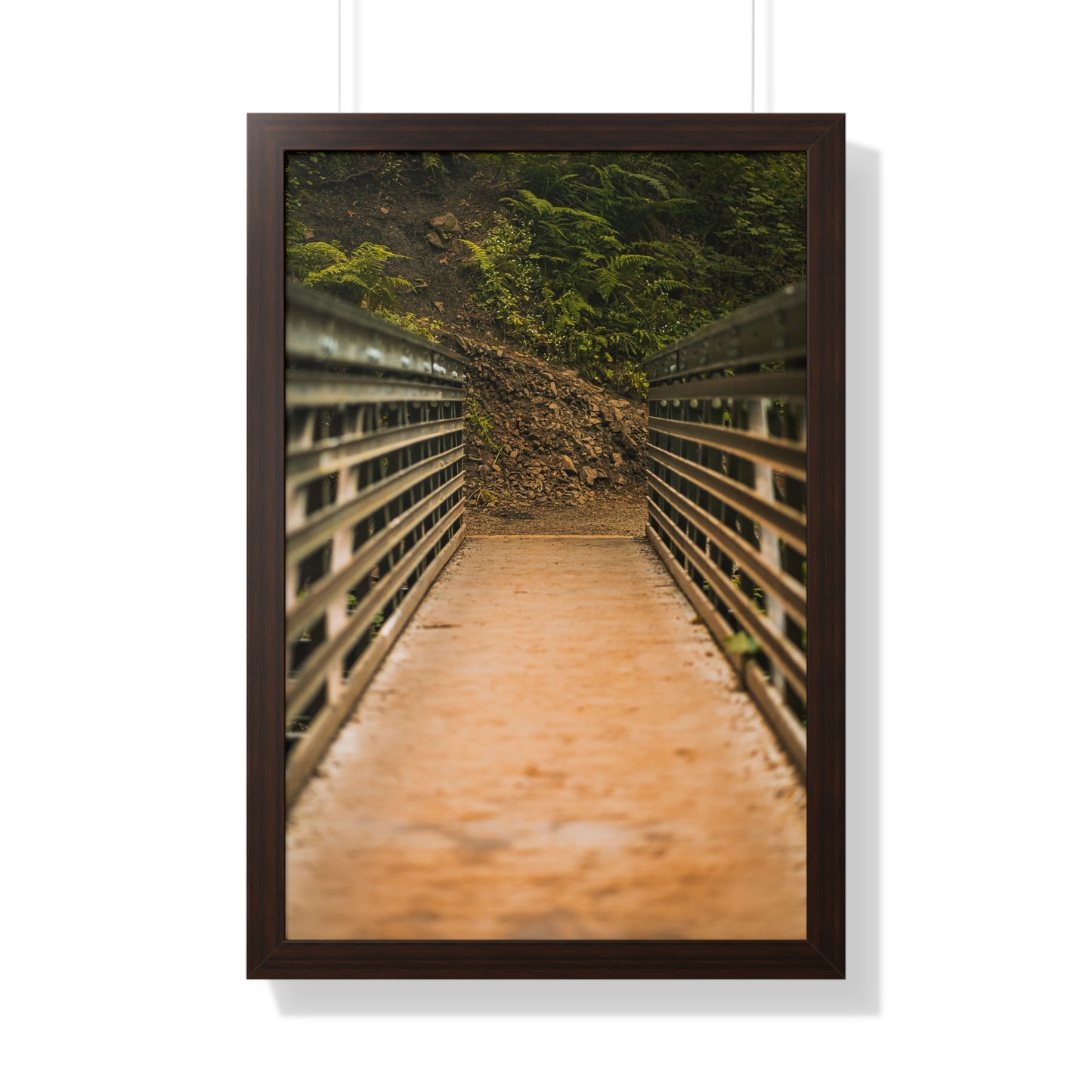 Oregon - Upper Latourell Falls Bridge - Framed Vertical Poster