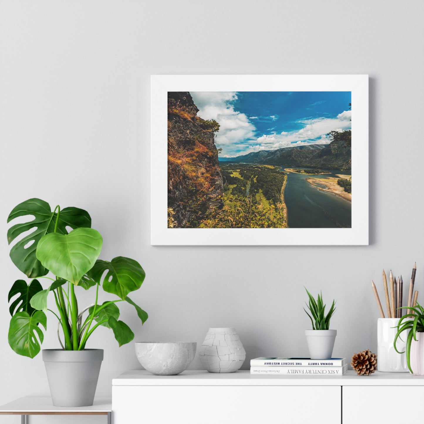 Washington - Beacon Rock  - Framed Horizontal Poster