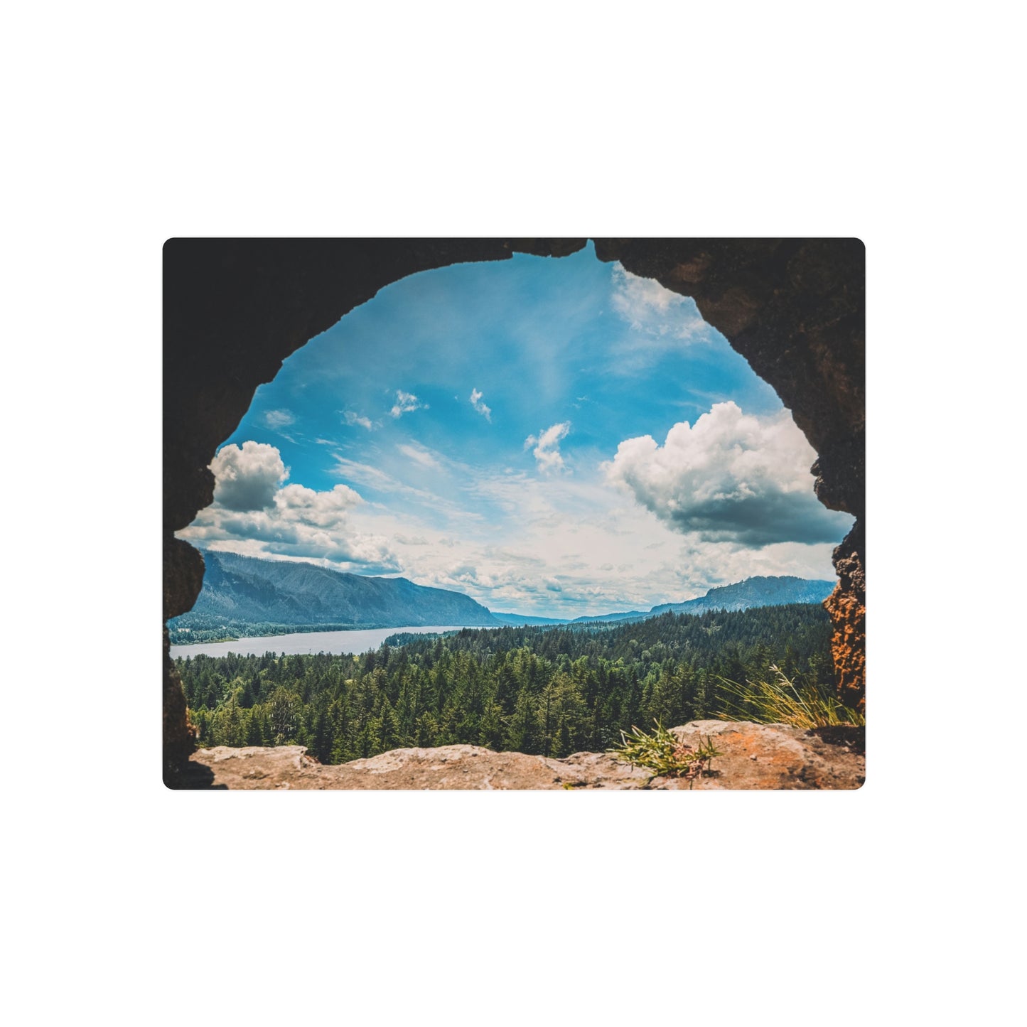 Washington - Beacon Rock View  - Metal Art Sign