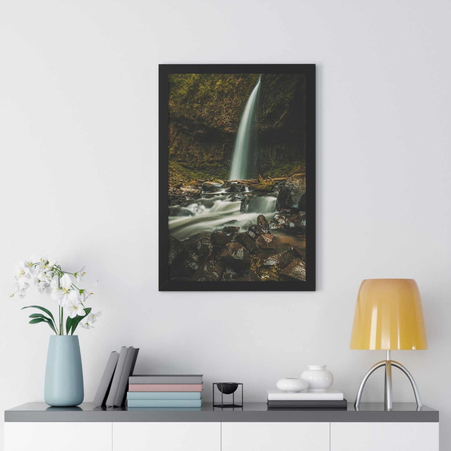 Oregon - Upper Latourell Falls - Framed Vertical Poster