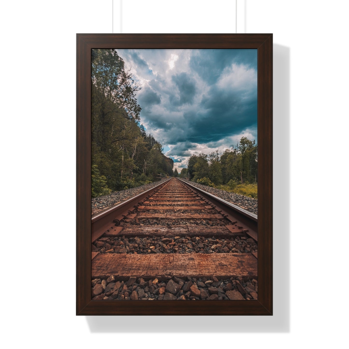 Oregon Train Tracks - Framed Vertical Poster