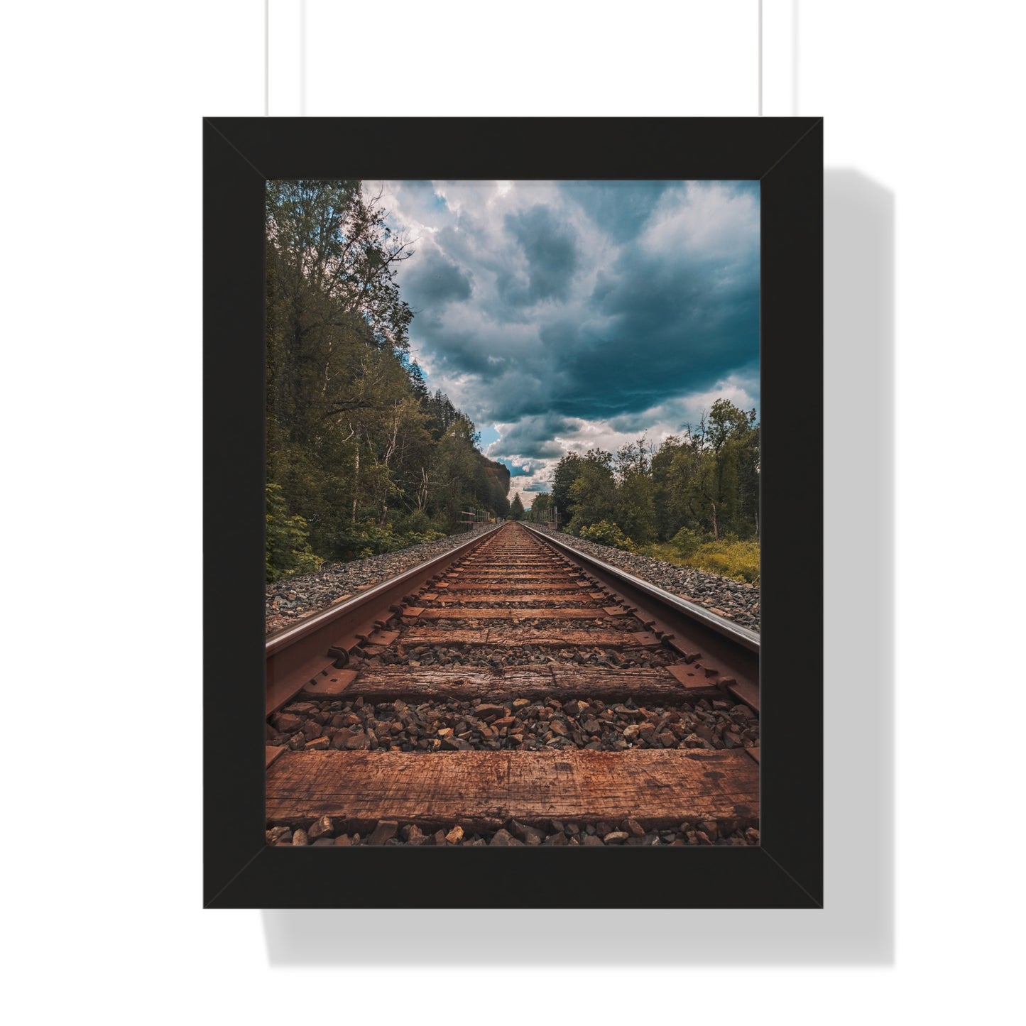 Oregon Train Tracks - Framed Vertical Poster