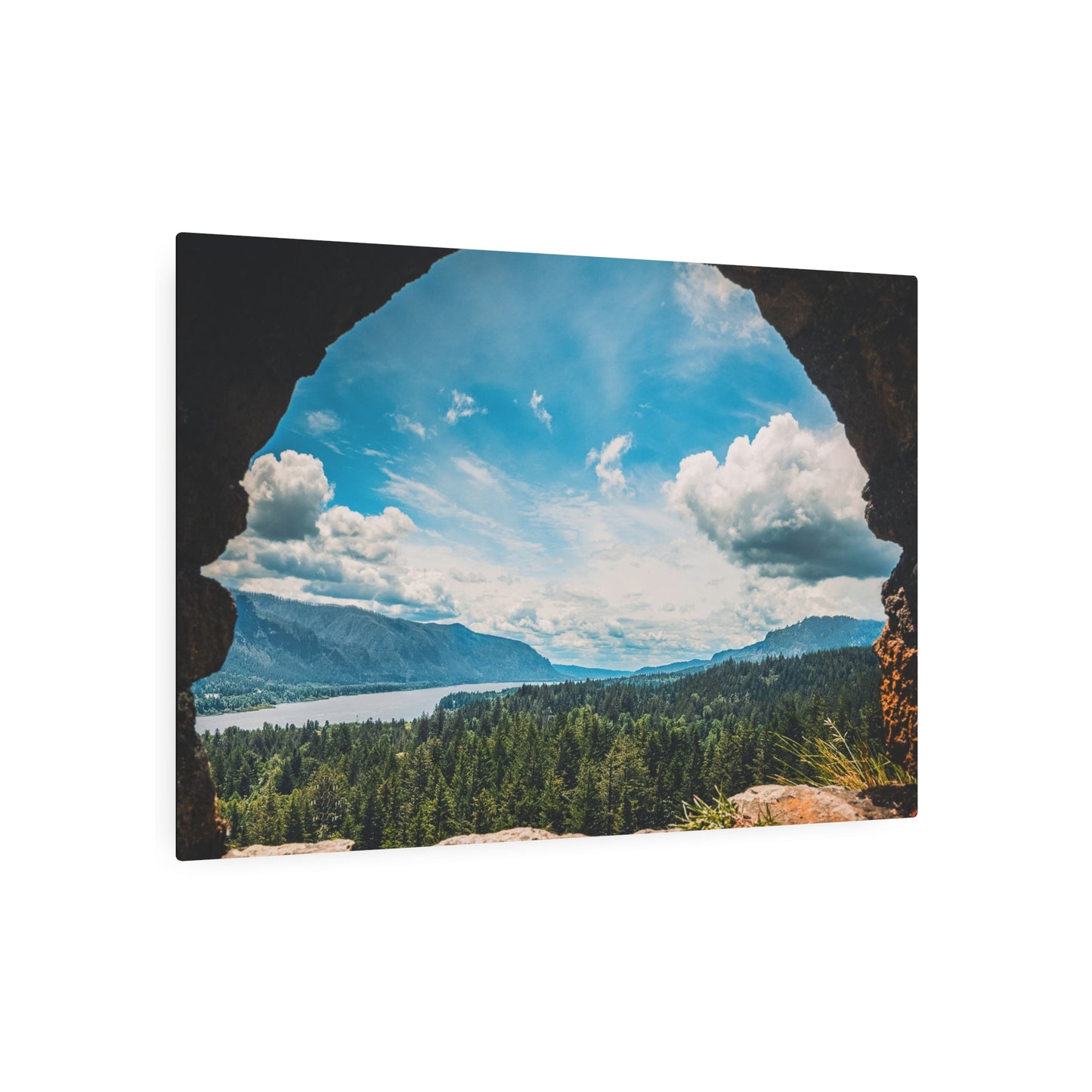 Washington - Beacon Rock View  - Metal Art Sign