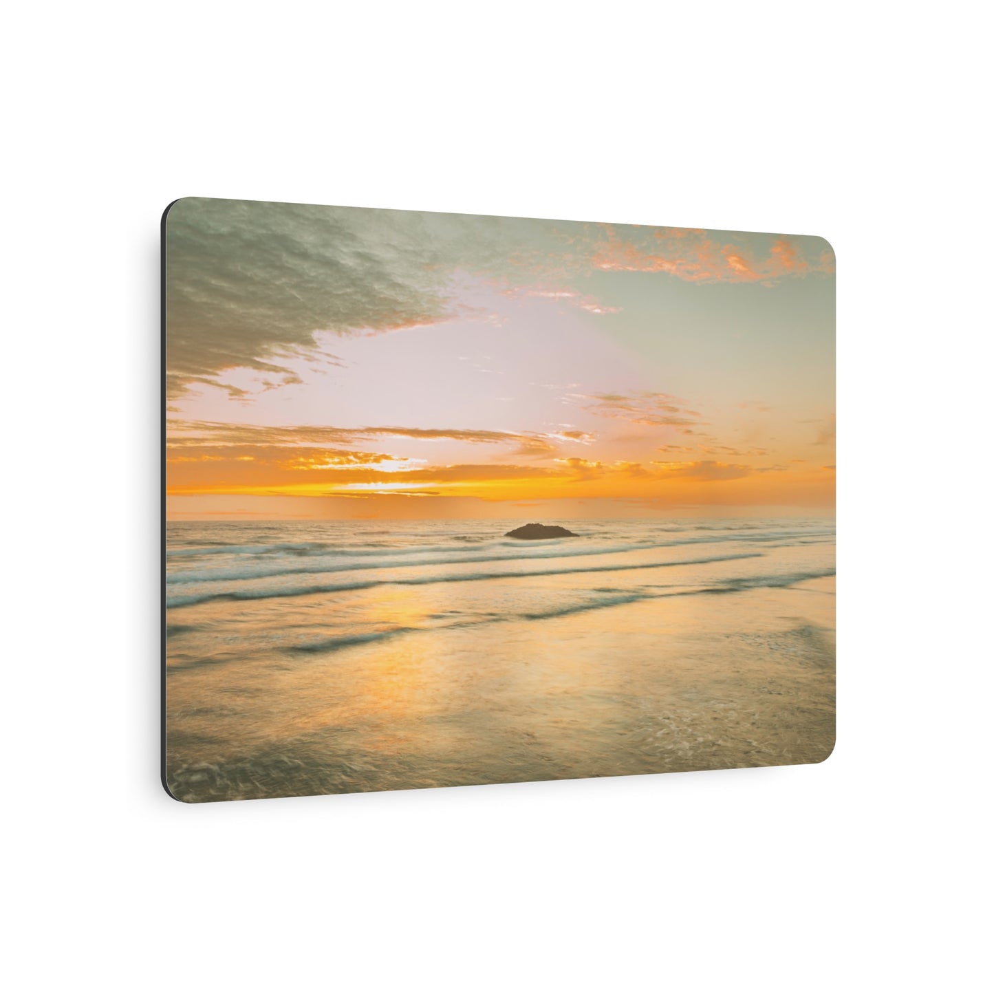 Oregon - Hug Point Sunset - Metal Art Sign