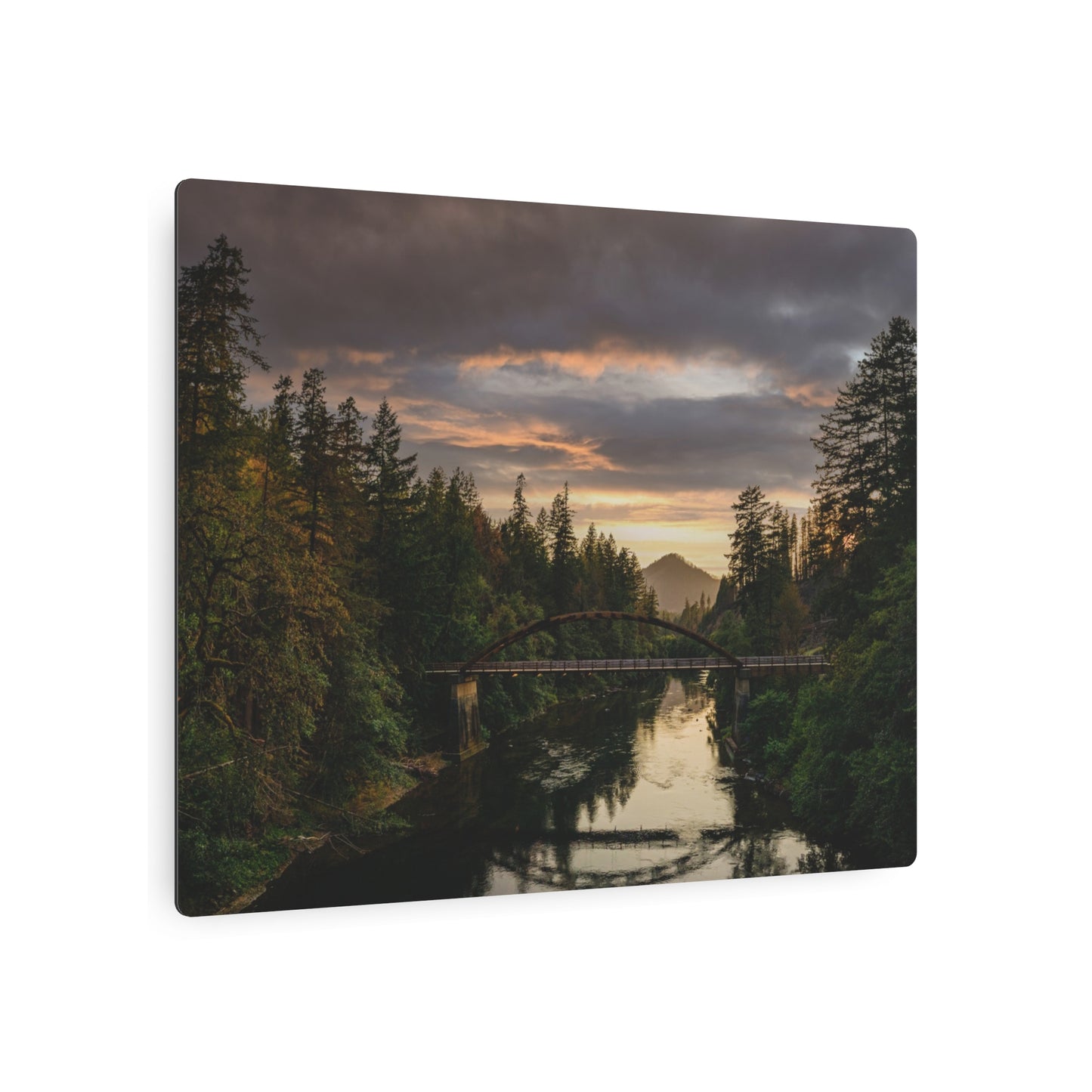 Oregon - Tioga Bridge  - Metal Art Sign