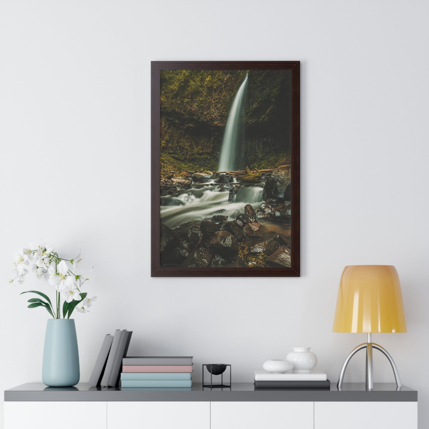Oregon - Upper Latourell Falls - Framed Vertical Poster