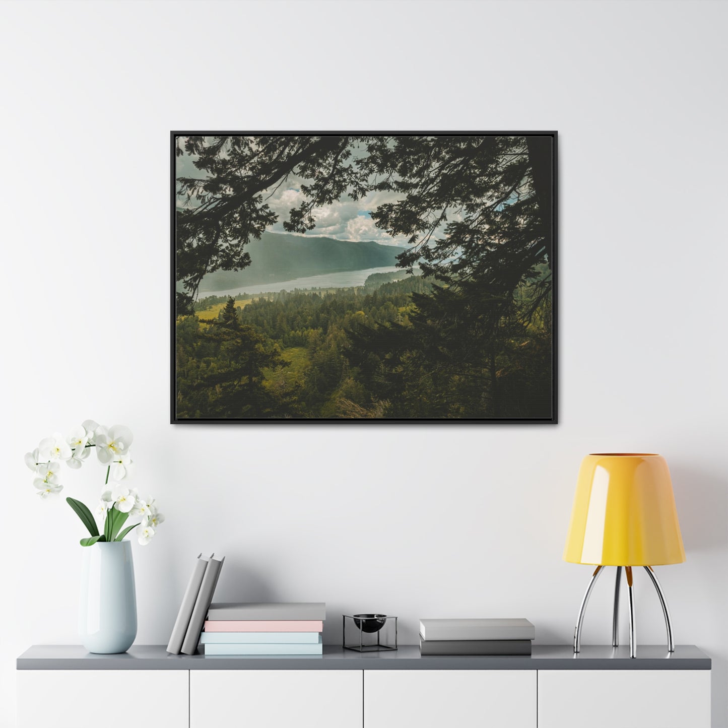 Washington - The Gorge Peak Through - Gallery Canvas Wrap, Horizontal Frame
