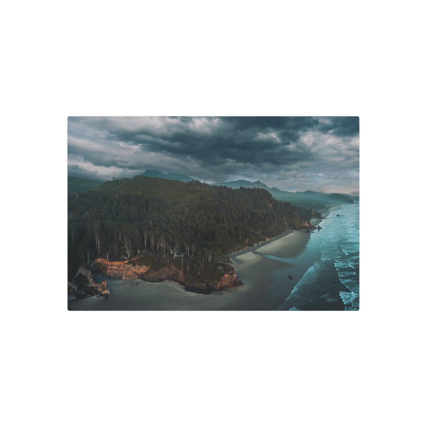 Oregon - Hug Point Sky View - Metal Art Sign