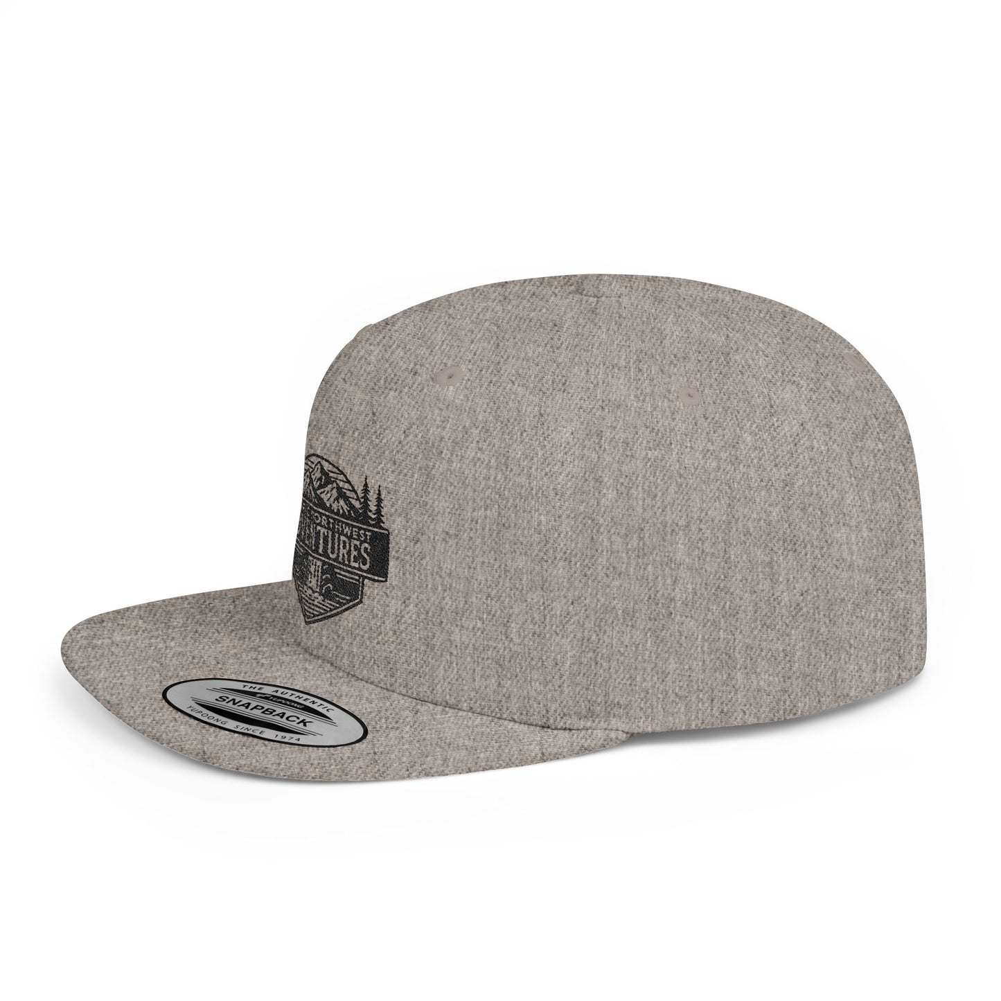 Pacific Northwest Adventures Flat Bill Snapback Hat - Outdoor Explorer Cap