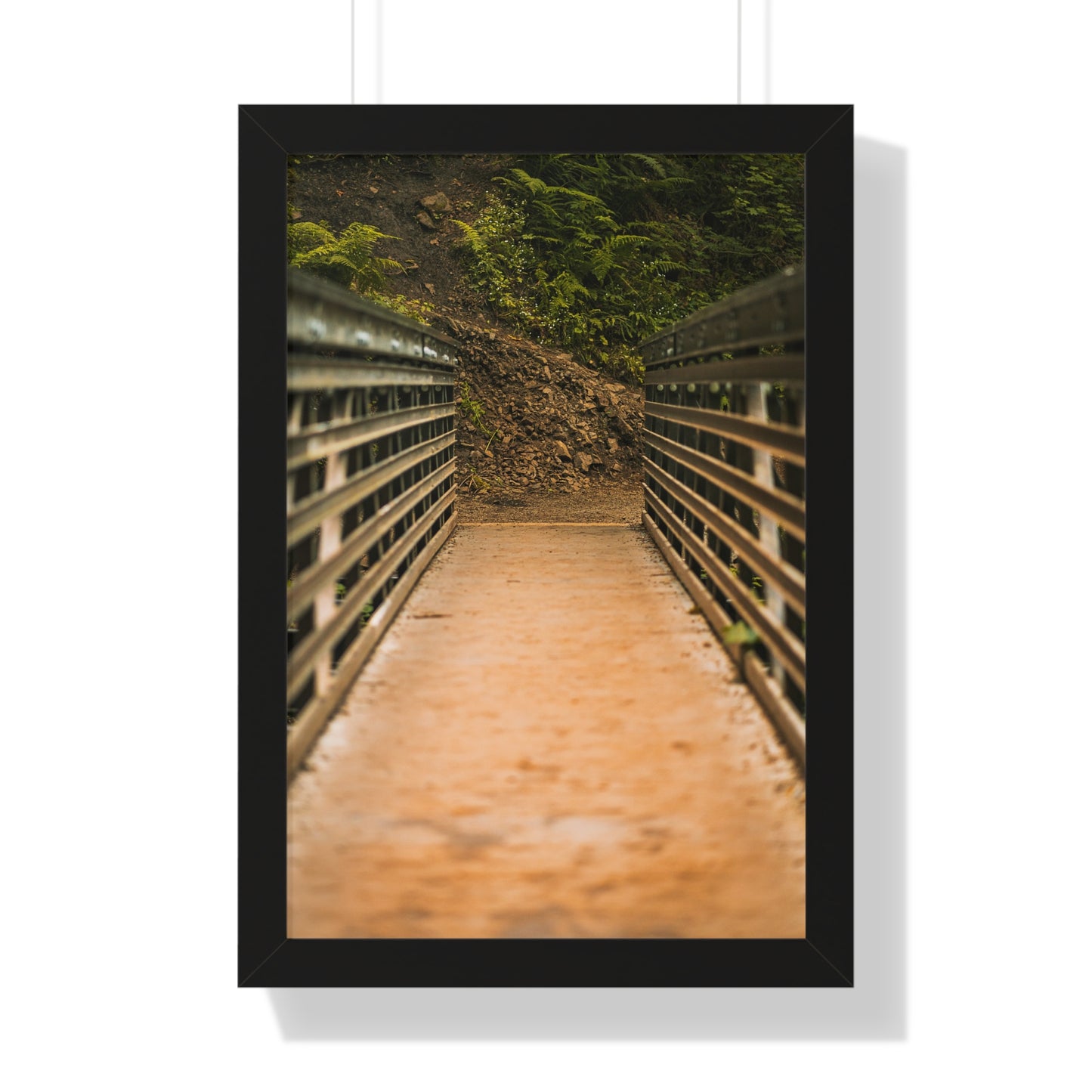 Oregon - Upper Latourell Falls Bridge - Framed Vertical Poster