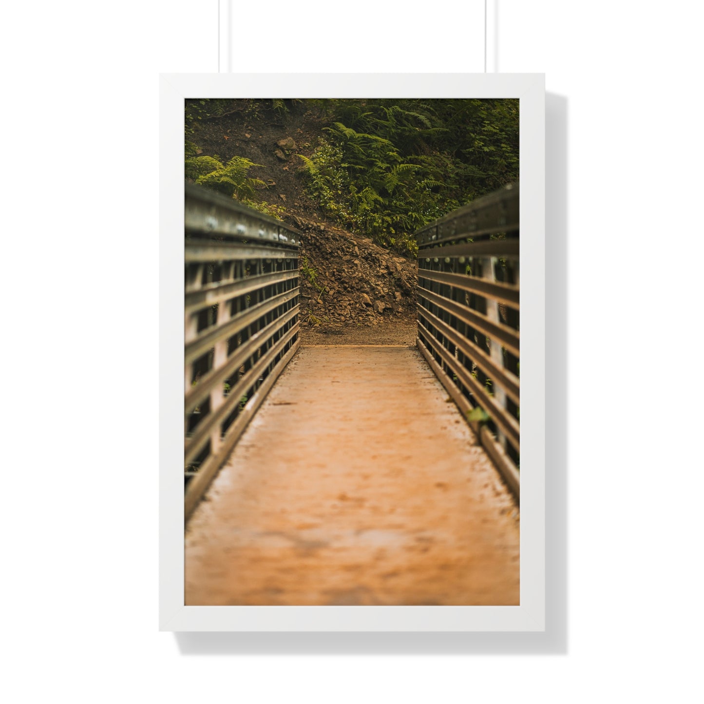 Oregon - Upper Latourell Falls Bridge - Framed Vertical Poster