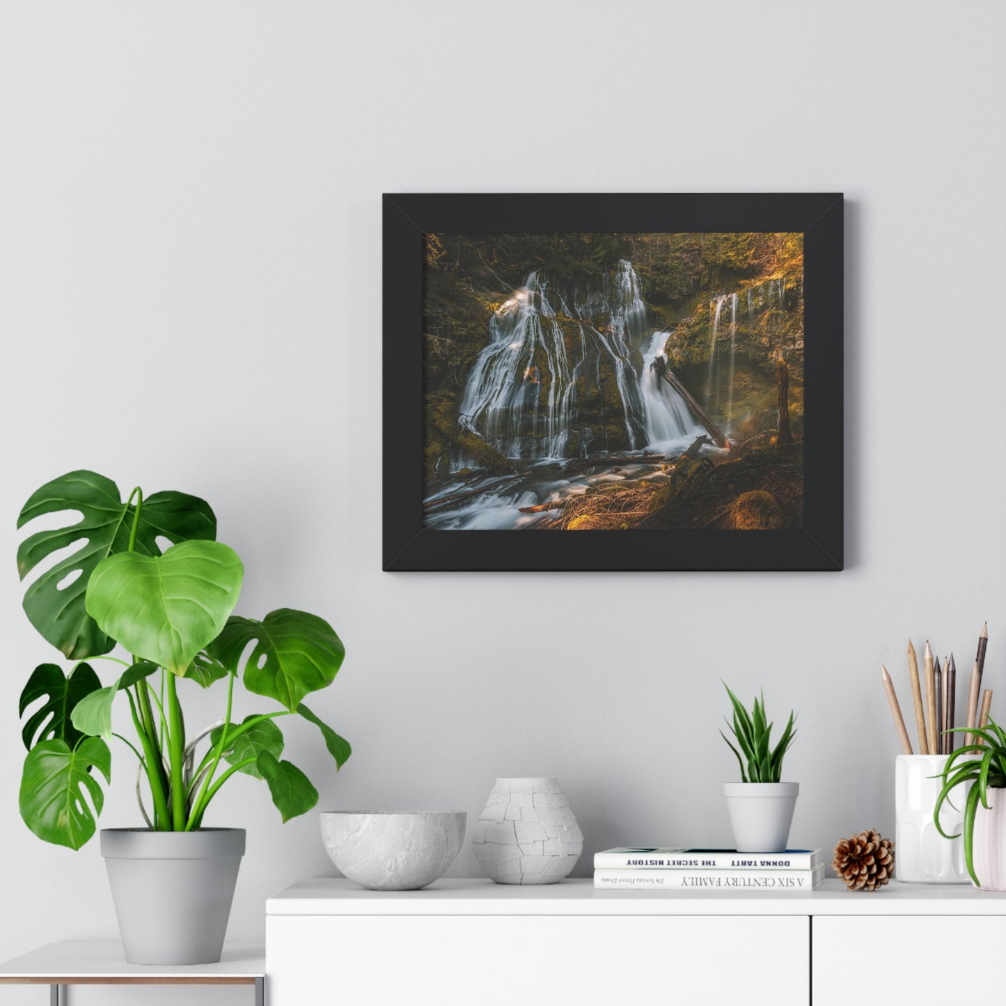 Washington - Panther Creek Falls - Framed Horizontal Poster