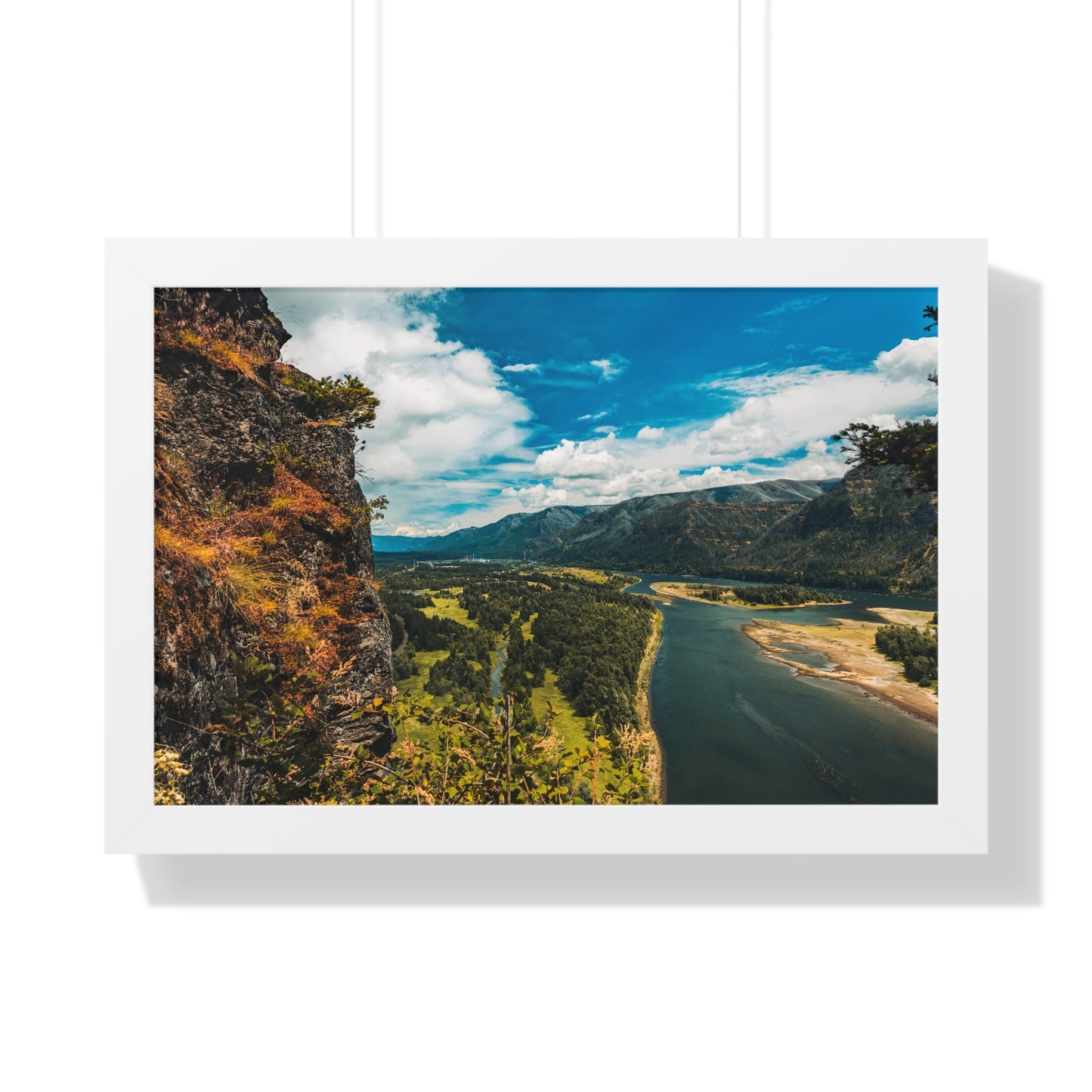 Washington - Beacon Rock  - Framed Horizontal Poster