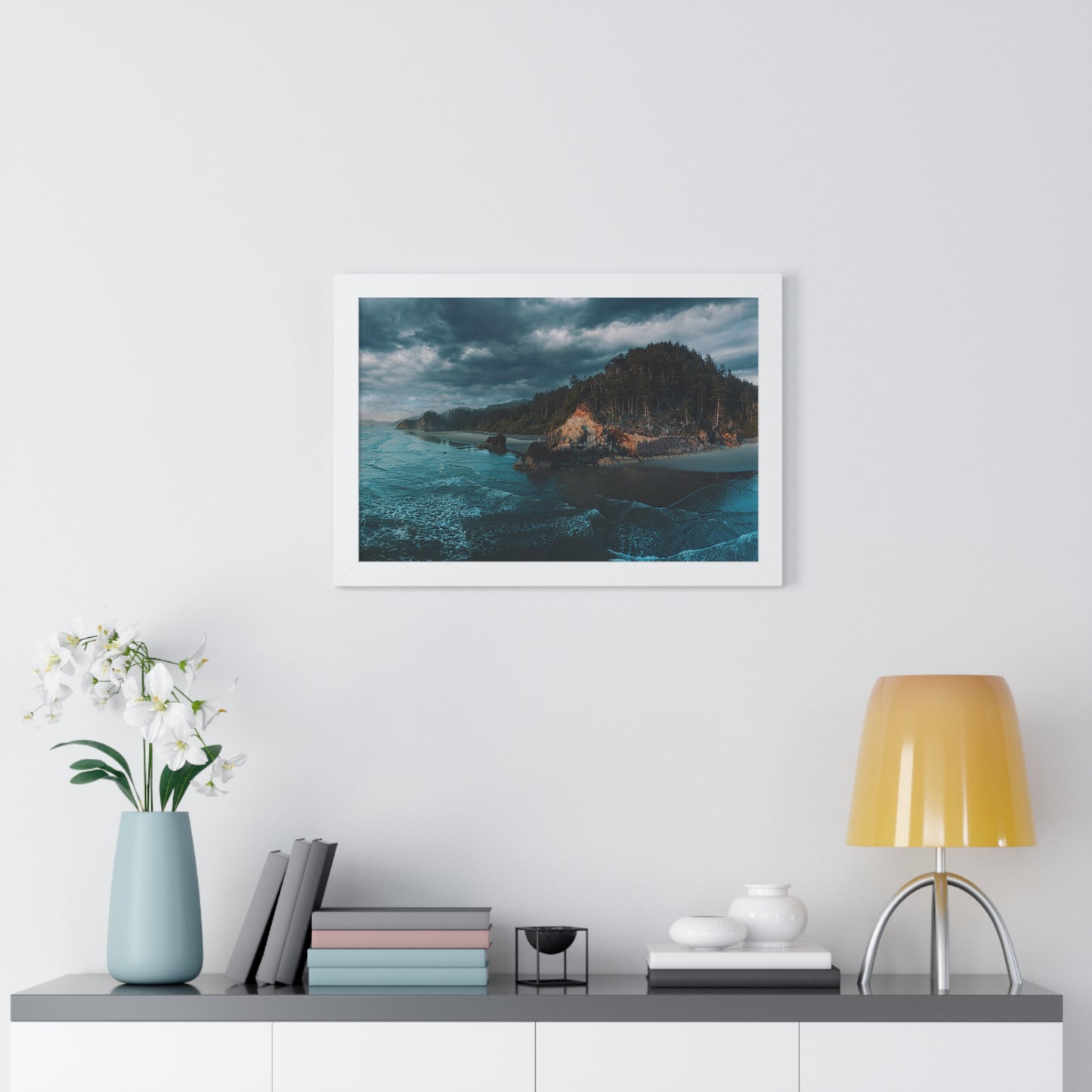 Oregon - Hug Point View - Framed Horizontal Poster