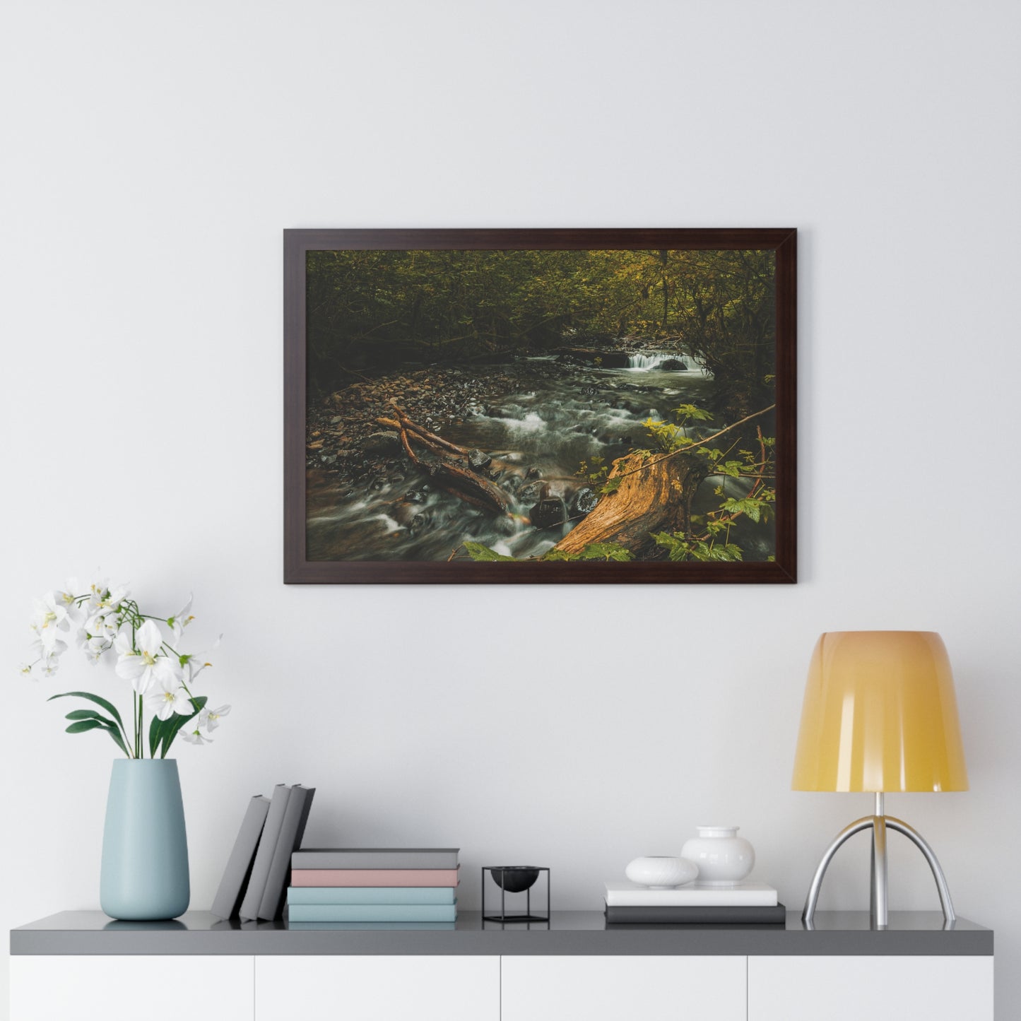 Oregon - Latourell Falls Small Creek - Framed Horizontal Poster