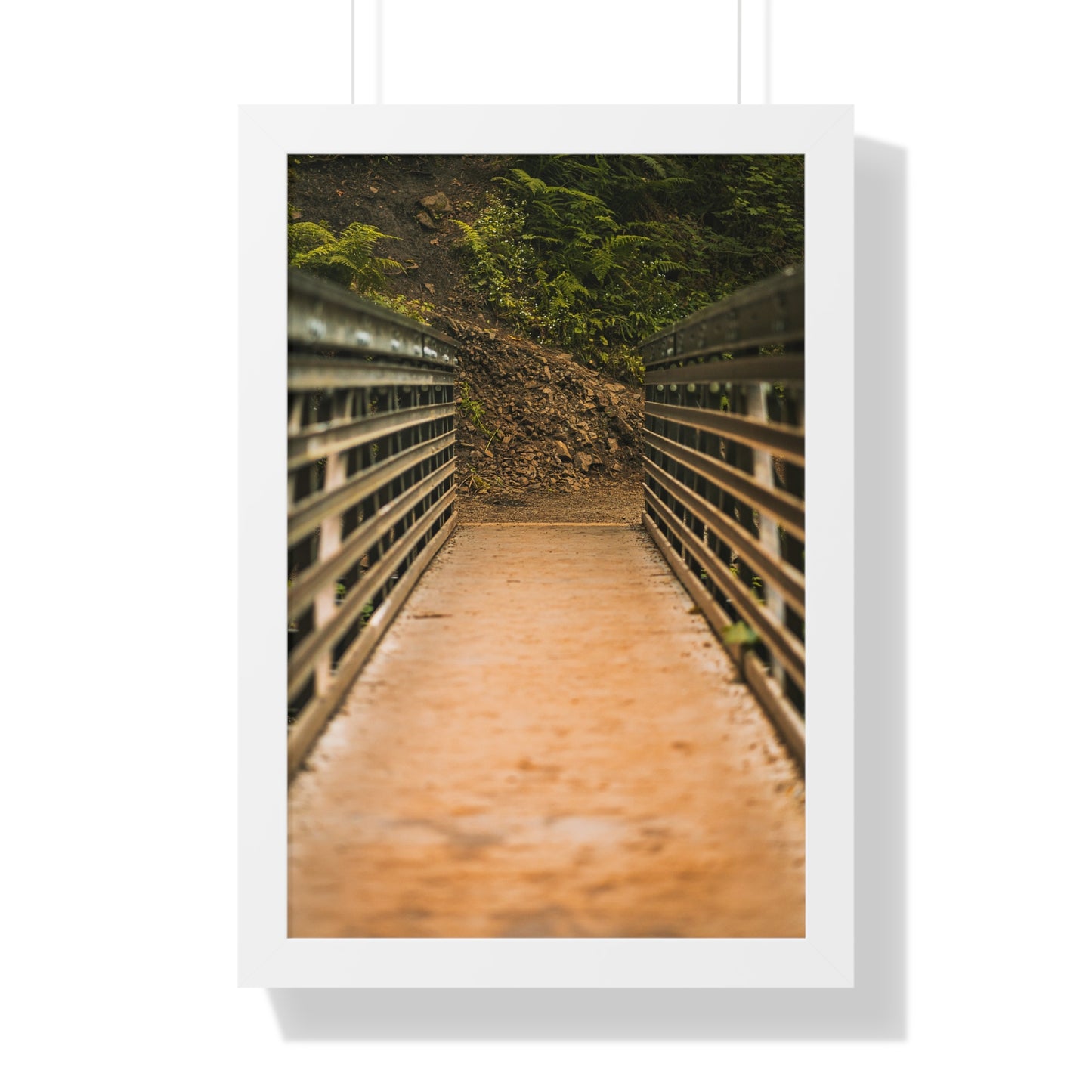 Oregon - Upper Latourell Falls Bridge - Framed Vertical Poster