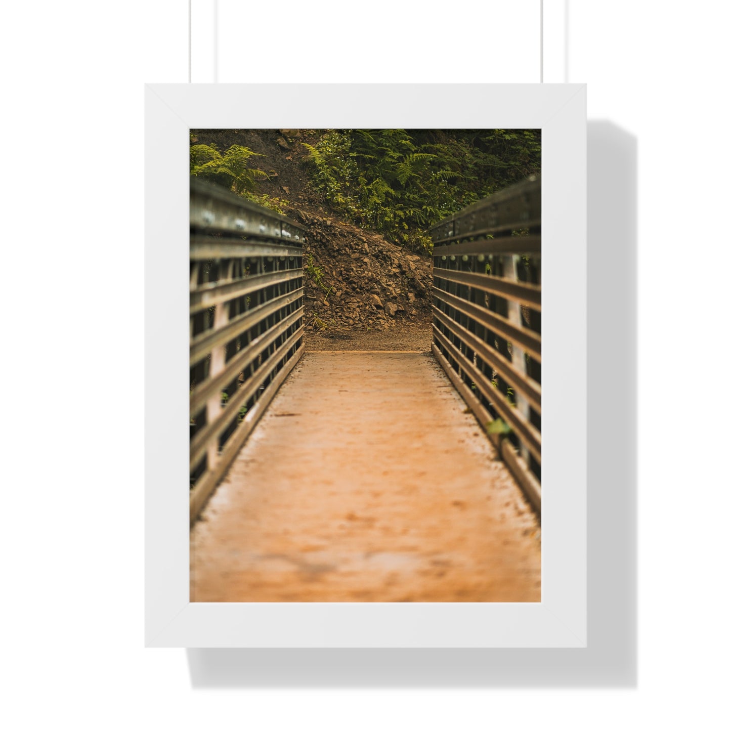 Oregon - Upper Latourell Falls Bridge - Framed Vertical Poster